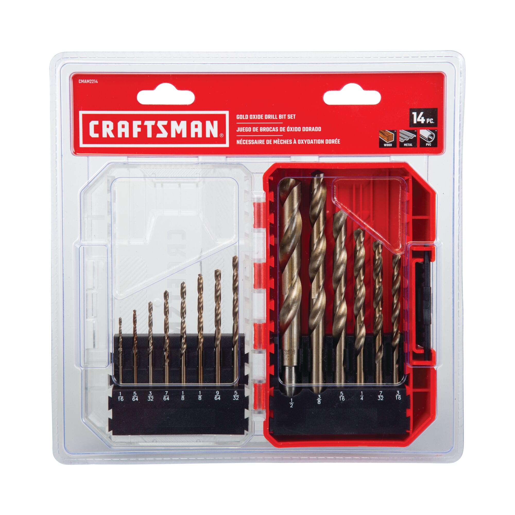 craftsman-cmam2214-14-piece-gold-oxide-drill-bit-set image 7