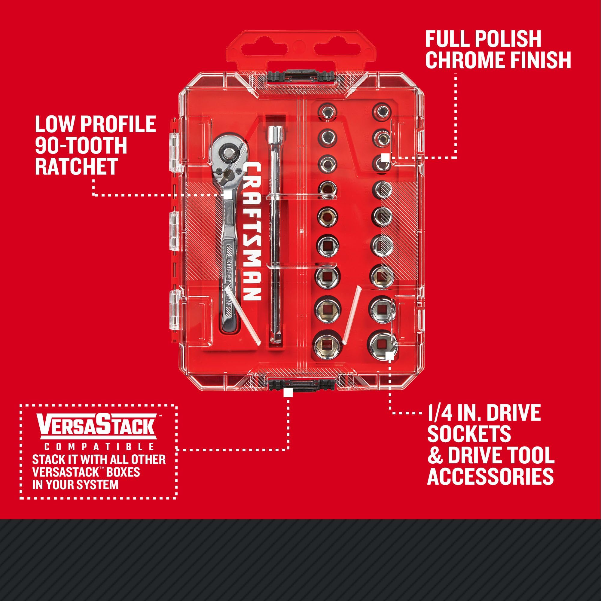 craftsman-mechanics-tool-set-1-4-inch-drive-20-piece-90-tooth-cmmt12108 image 2