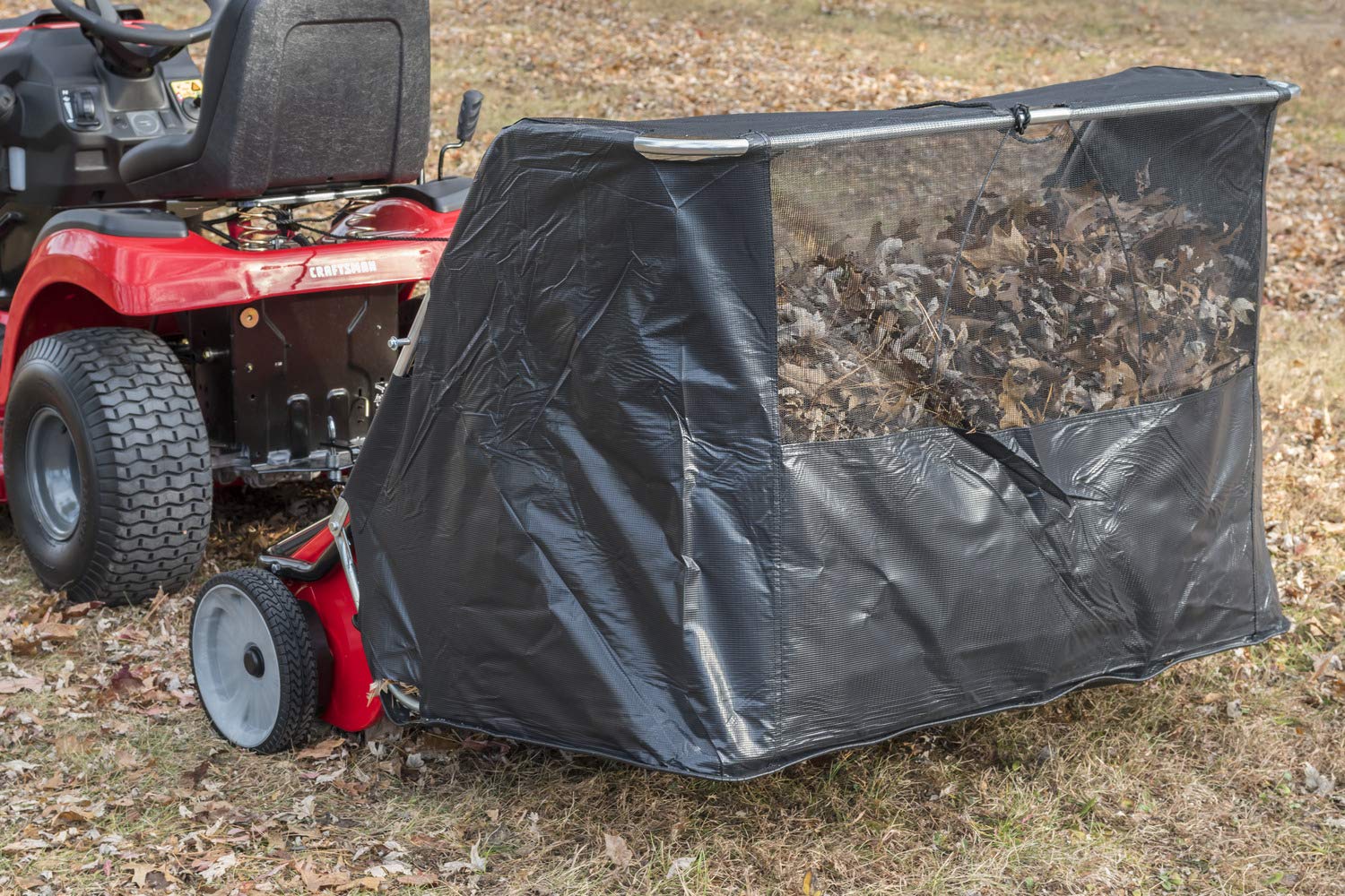 craftsman-42-inch-hi-speed-tow-lawn-sweeper-cmxgzbf7124266-with-22-cu-ft-hopper image 8