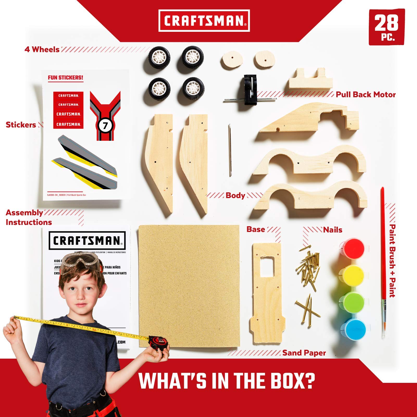 craftsman-pull-back-sports-car-kit-diy-wooden-building-toy-for-kids-ages-5-12 image 4