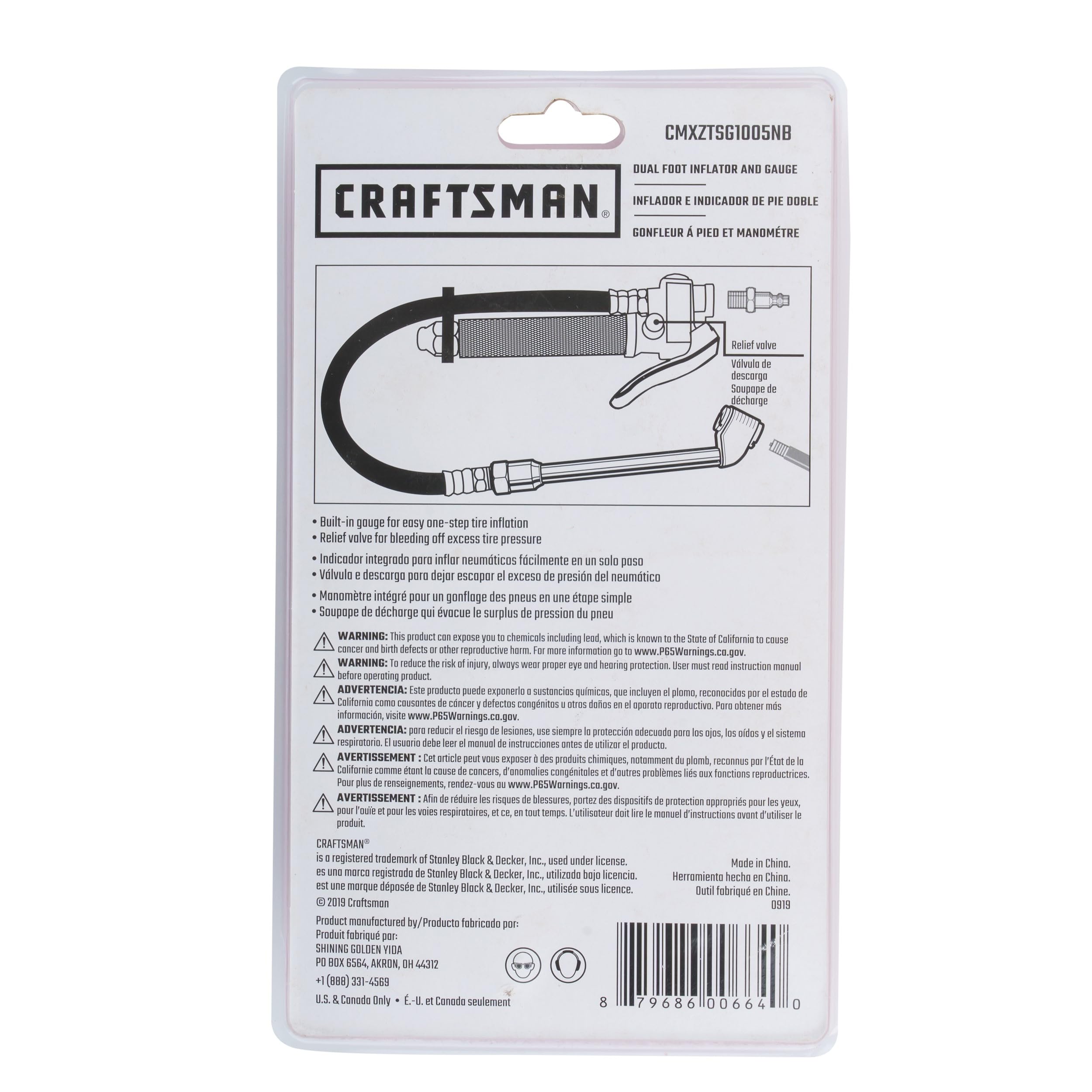 craftsman-dual-foot-inflator-and-gauge-20-120-psi-built-in-relief-valve-1-4-inch image 8