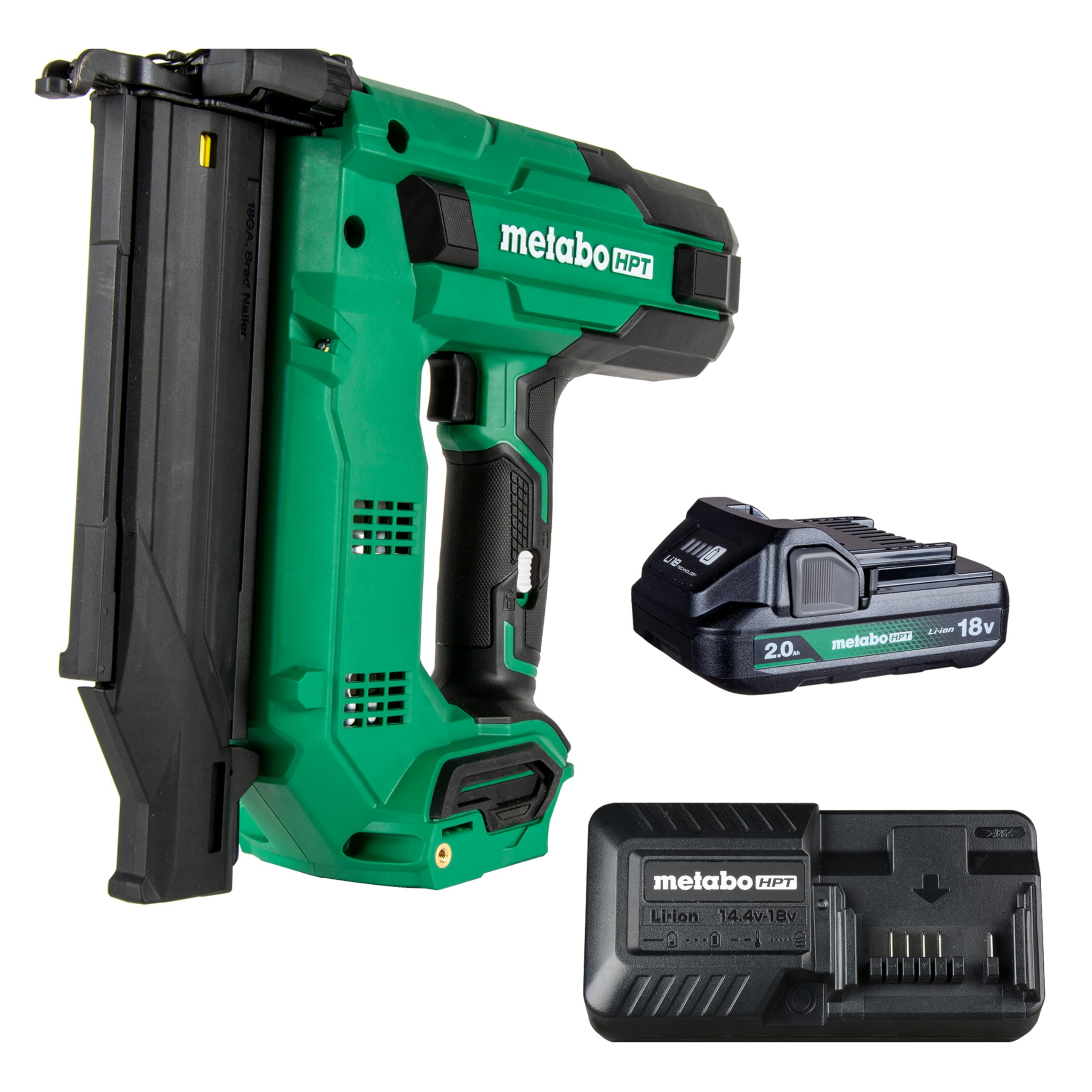 metabo-hpt-18v-cordless-brad-nailer-kit-nt1850dg-with-2-0ah-battery image 1
