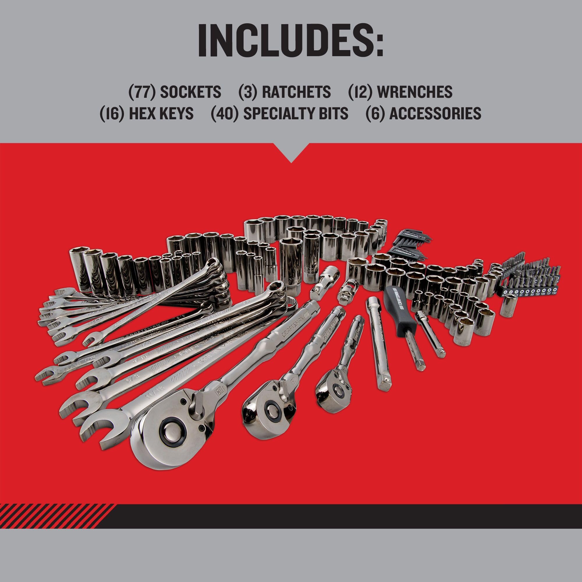 craftsman-overdrive-154-piece-gunmetal-chrome-mechanics-tool-set-standard-sae-me image 4