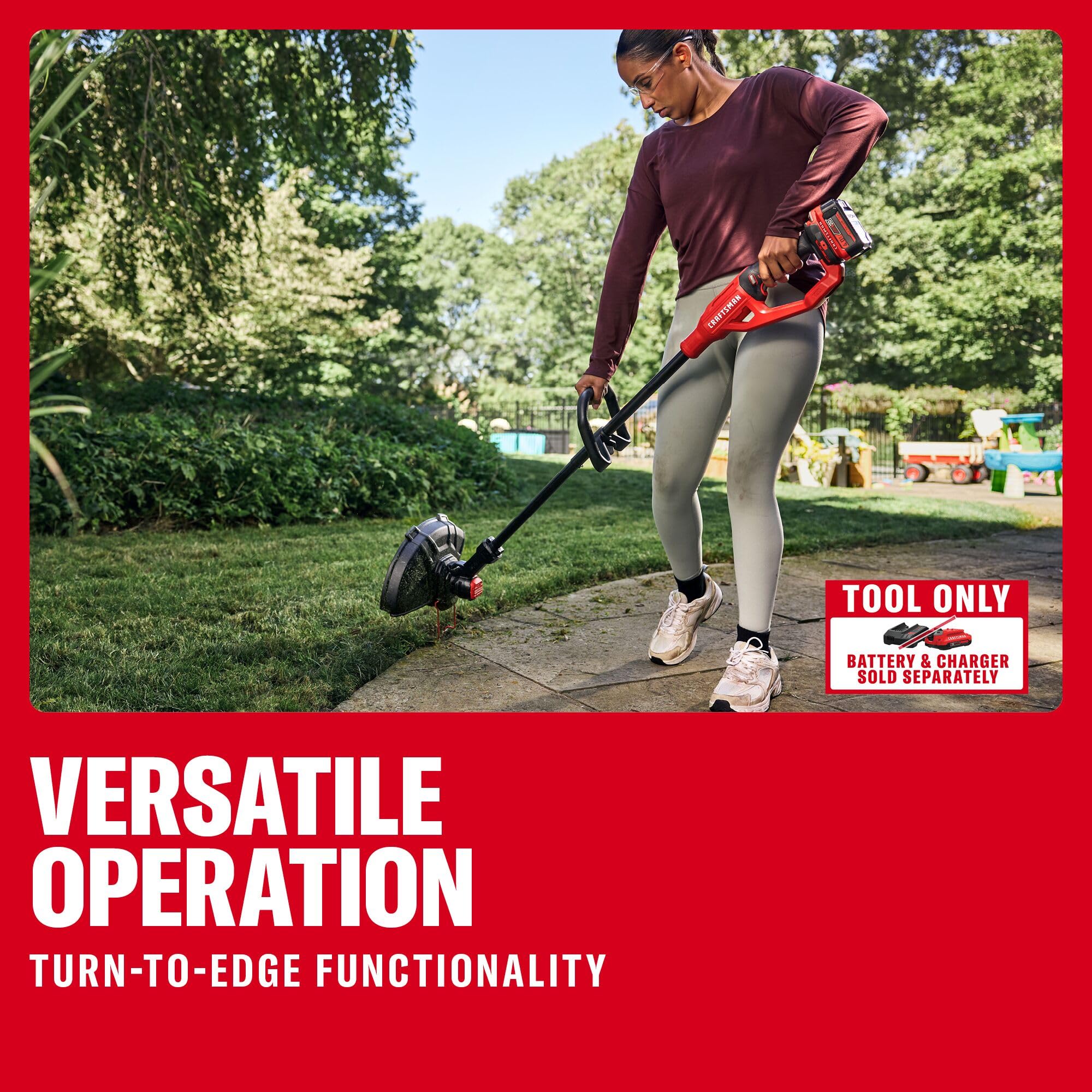 craftsman-v20-2-in-1-string-trimmer-and-lawn-edger-13-inch-tool-only-cmcst901b-4 image 5