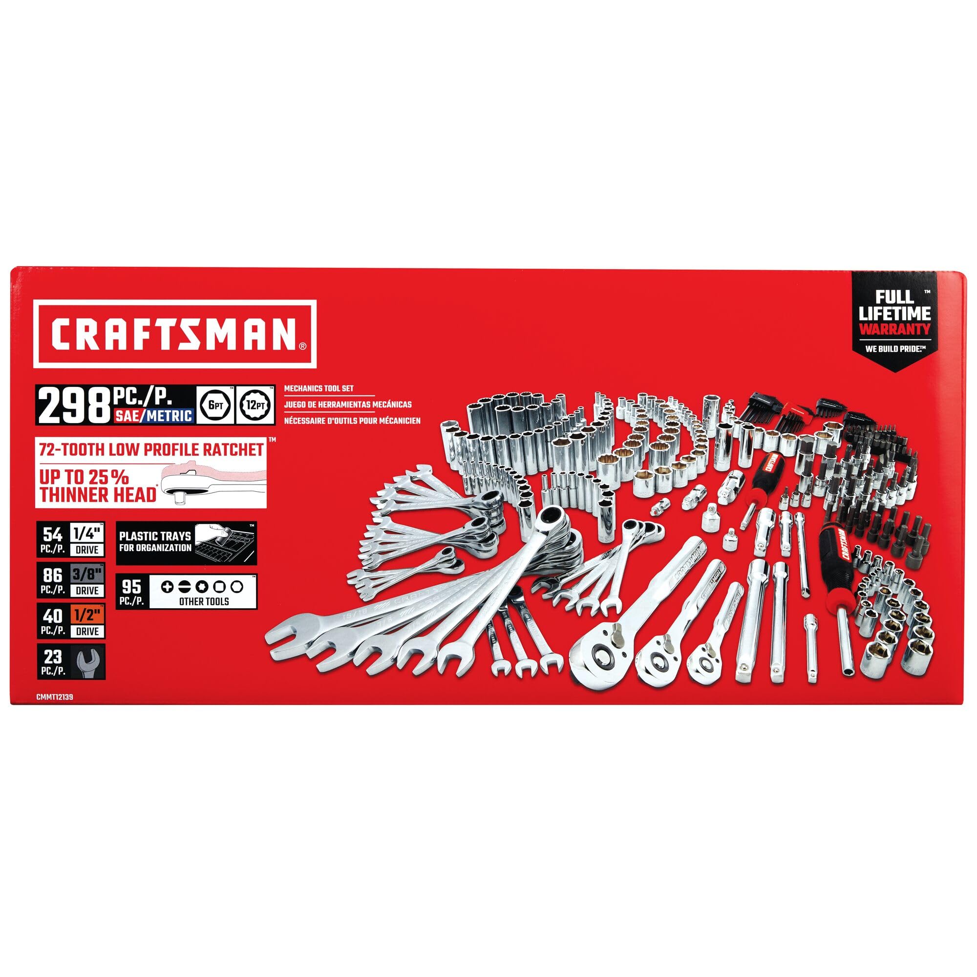craftsman-298-piece-mechanics-tool-set-cmmt12139-sae-metric-sockets-72-tooth-low image 6