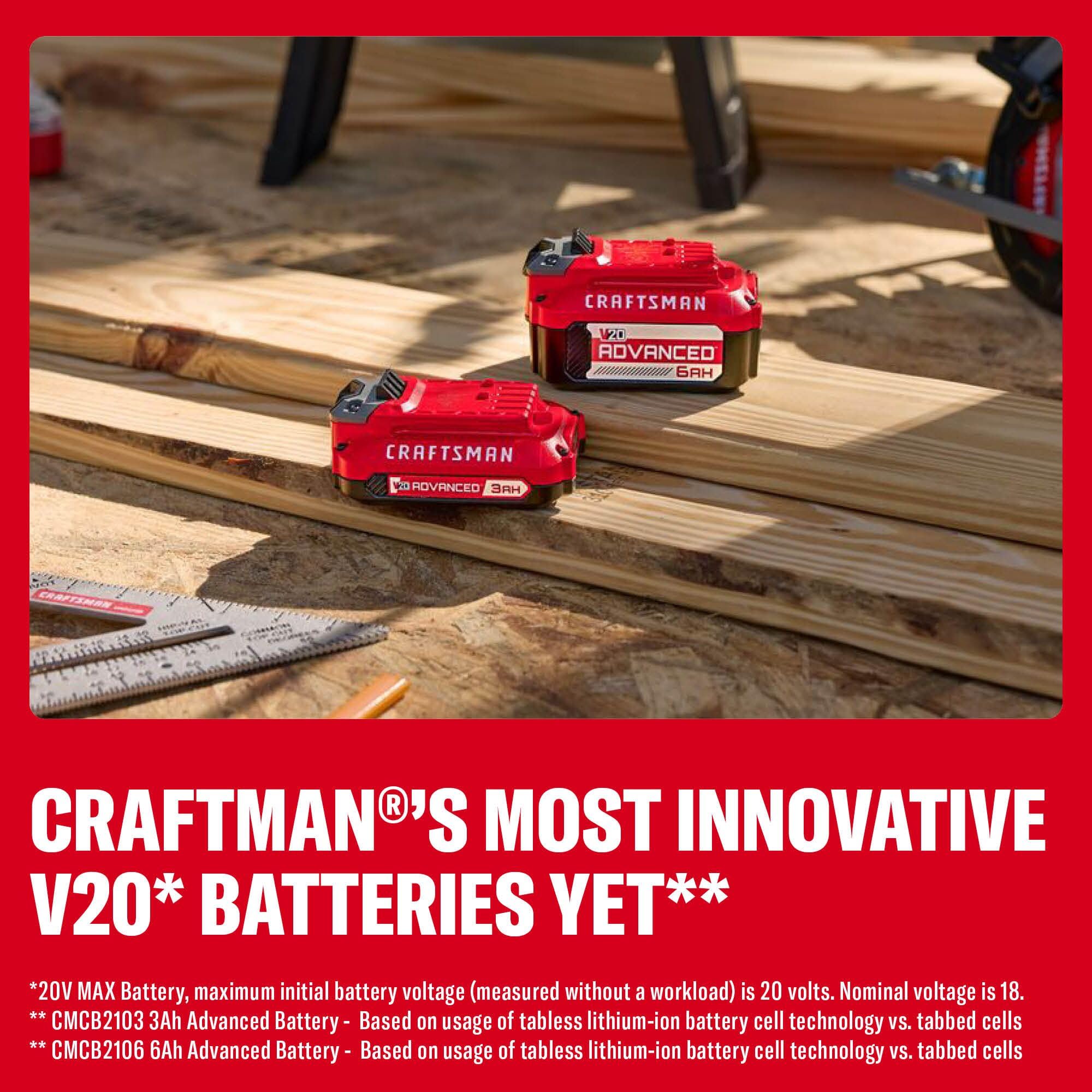 craftsman-v20-6ah-advanced-battery-starter-kit-with-fast-charger-cmcb2106-ck image 5