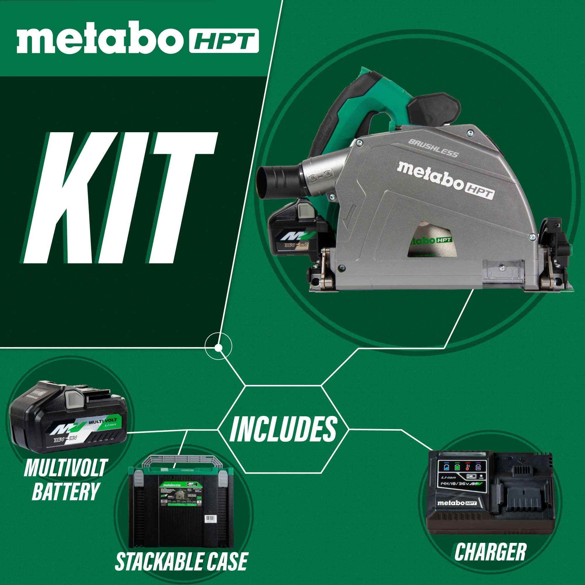 metabo-hpt-36v-multivolt-6-1-2-cordless-track-saw-kit-c3606dpa-with-4-0ah-batter image 2