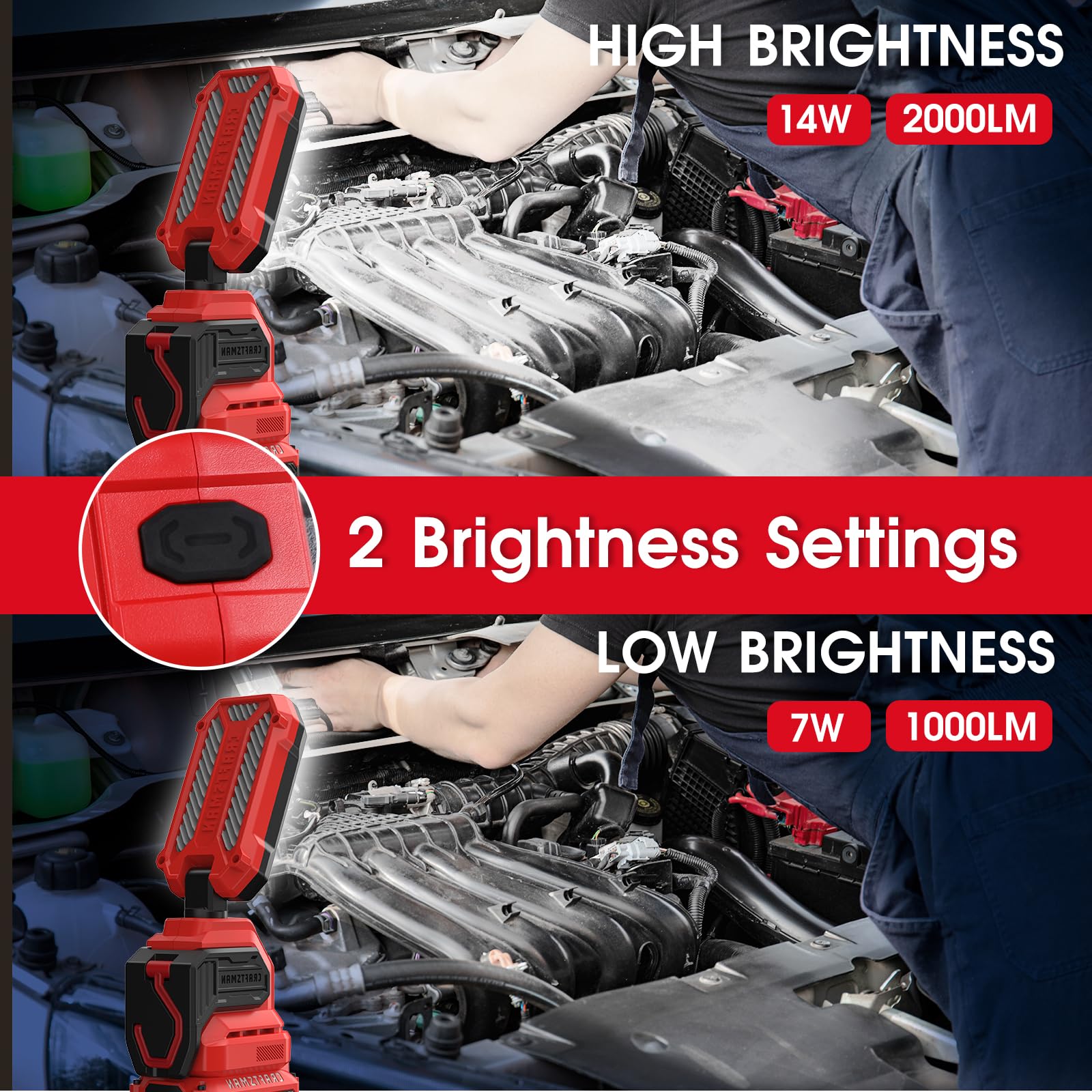 craftsman-v20-led-rechargeable-work-light-2000-1000-lumens-cordless-tool-only image 4