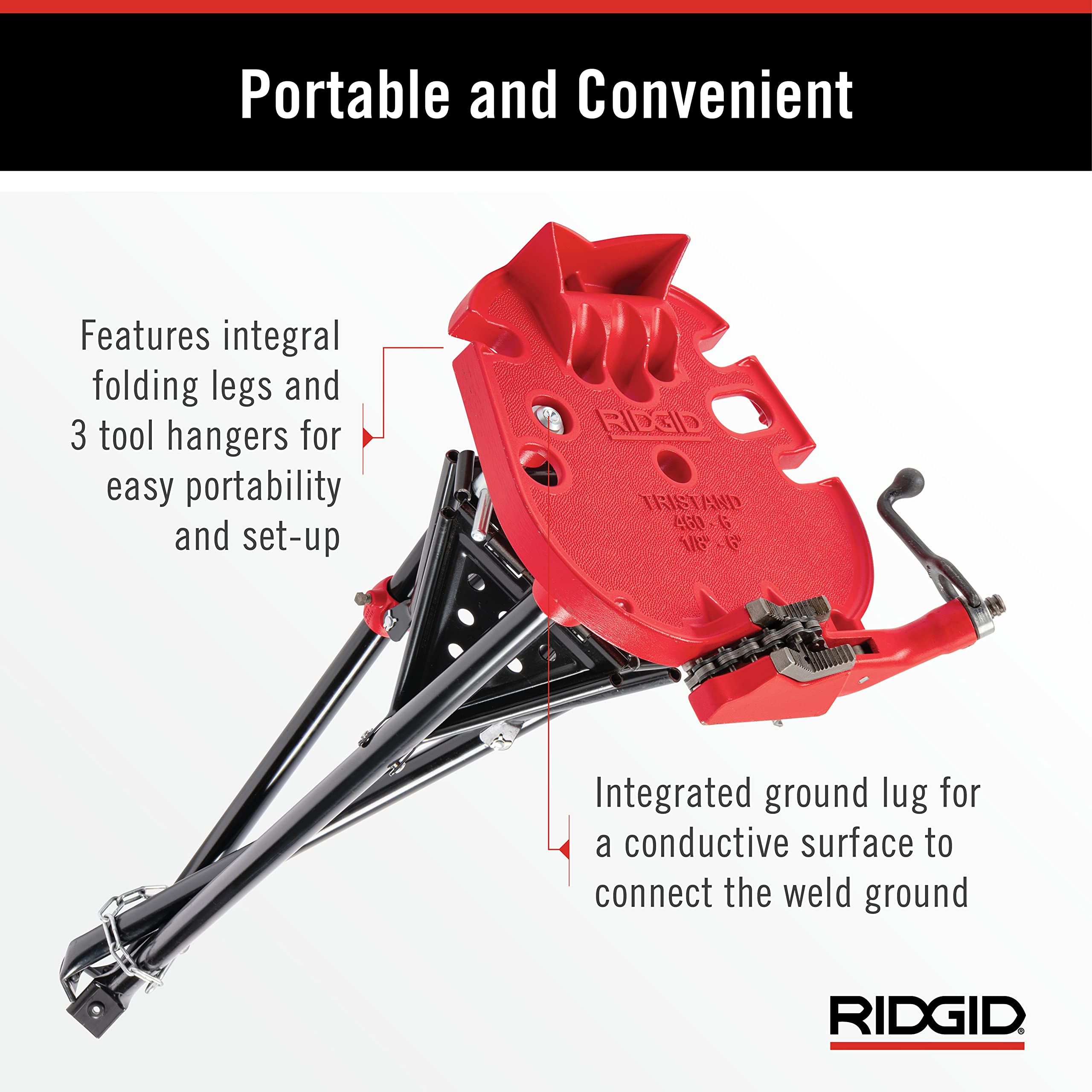 ridgid-36273-portable-tristand-chain-vise-with-folding-legs-and-tool-tray image 6