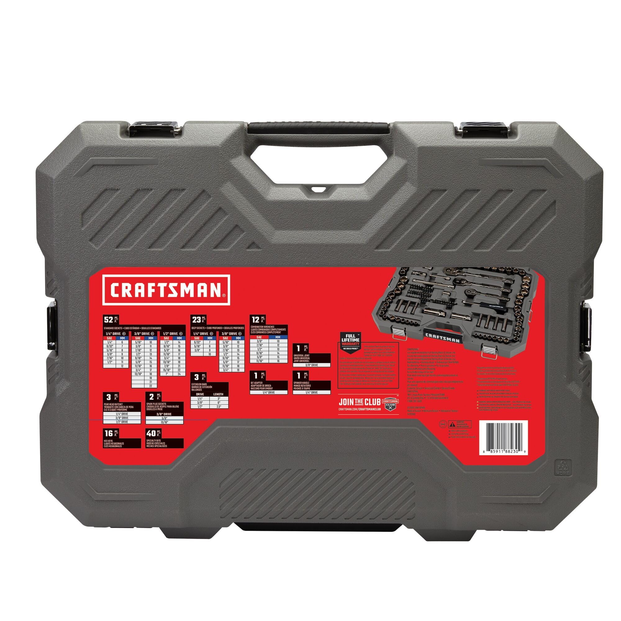craftsman-overdrive-154-piece-gunmetal-chrome-mechanics-tool-set-standard-sae-me image 8