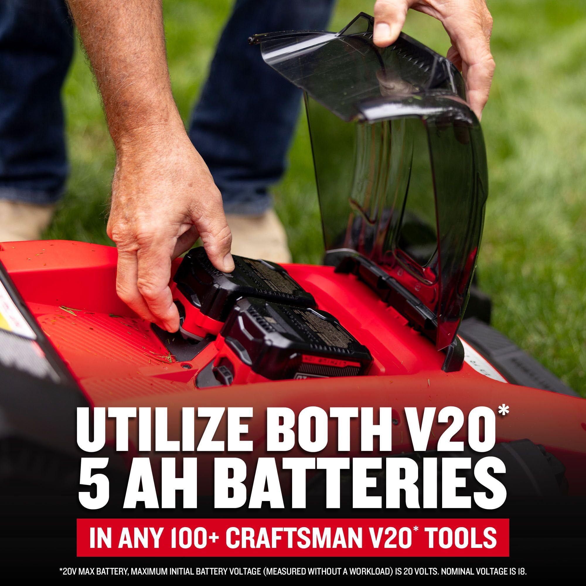 craftsman-v20-20-inch-cordless-push-lawn-mower-kit-2-x-5ah-batteries-and-charger image 7