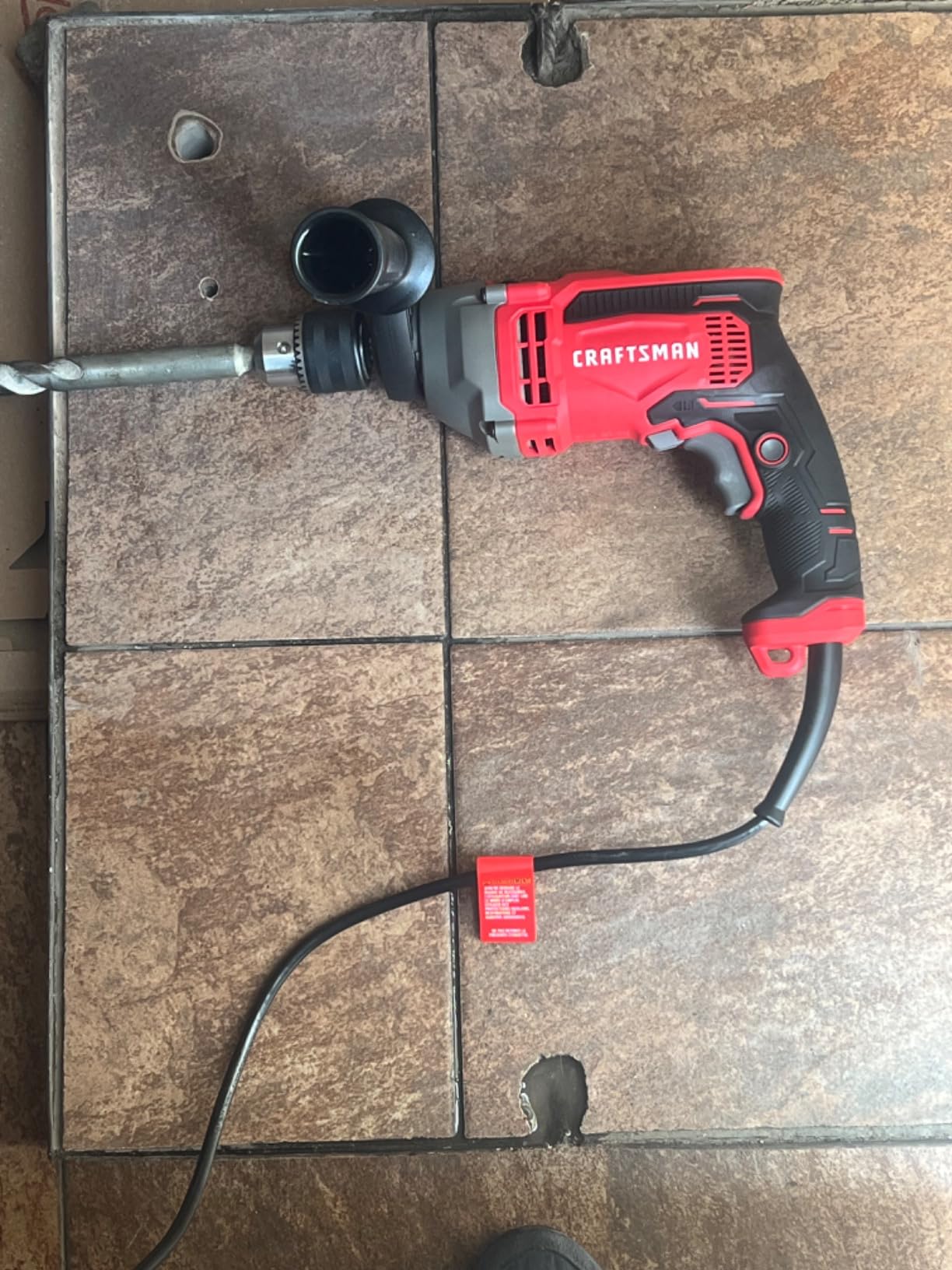 Drills through concrete easily