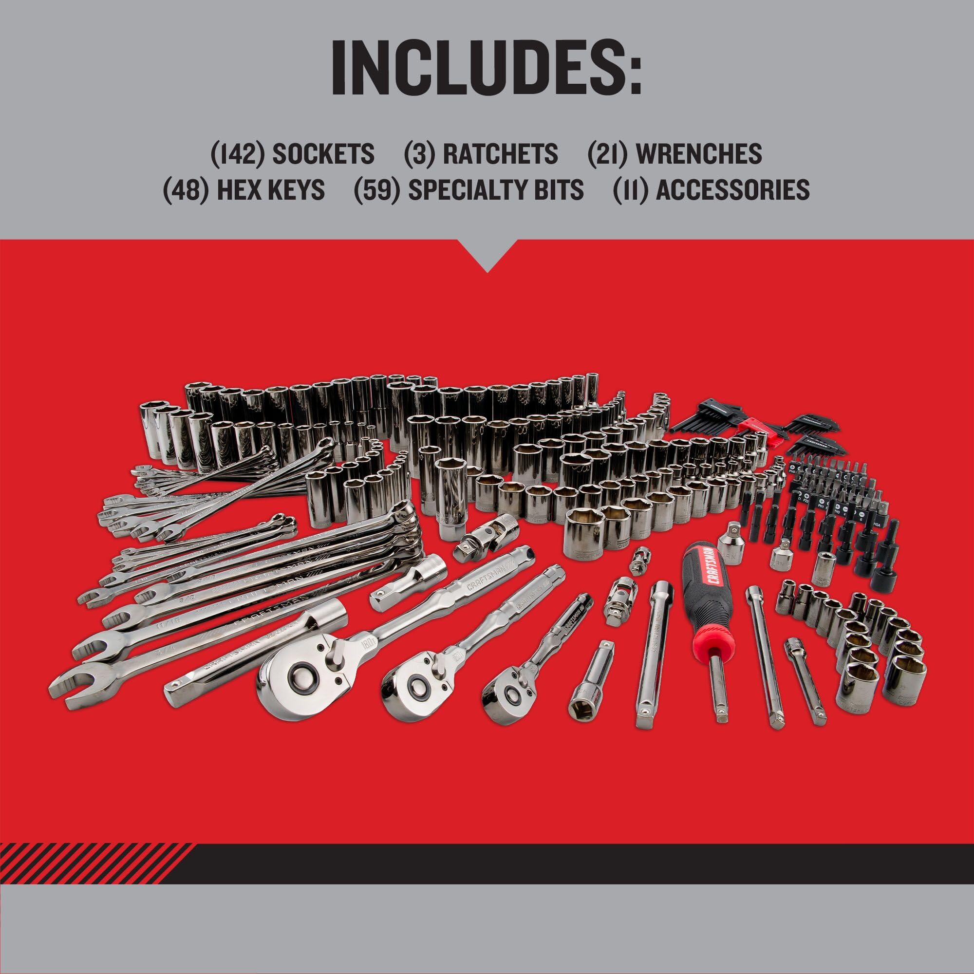 craftsman-overdrive-284-piece-mechanics-tool-set-with-gunmetal-chrome-finish-cmm image 7