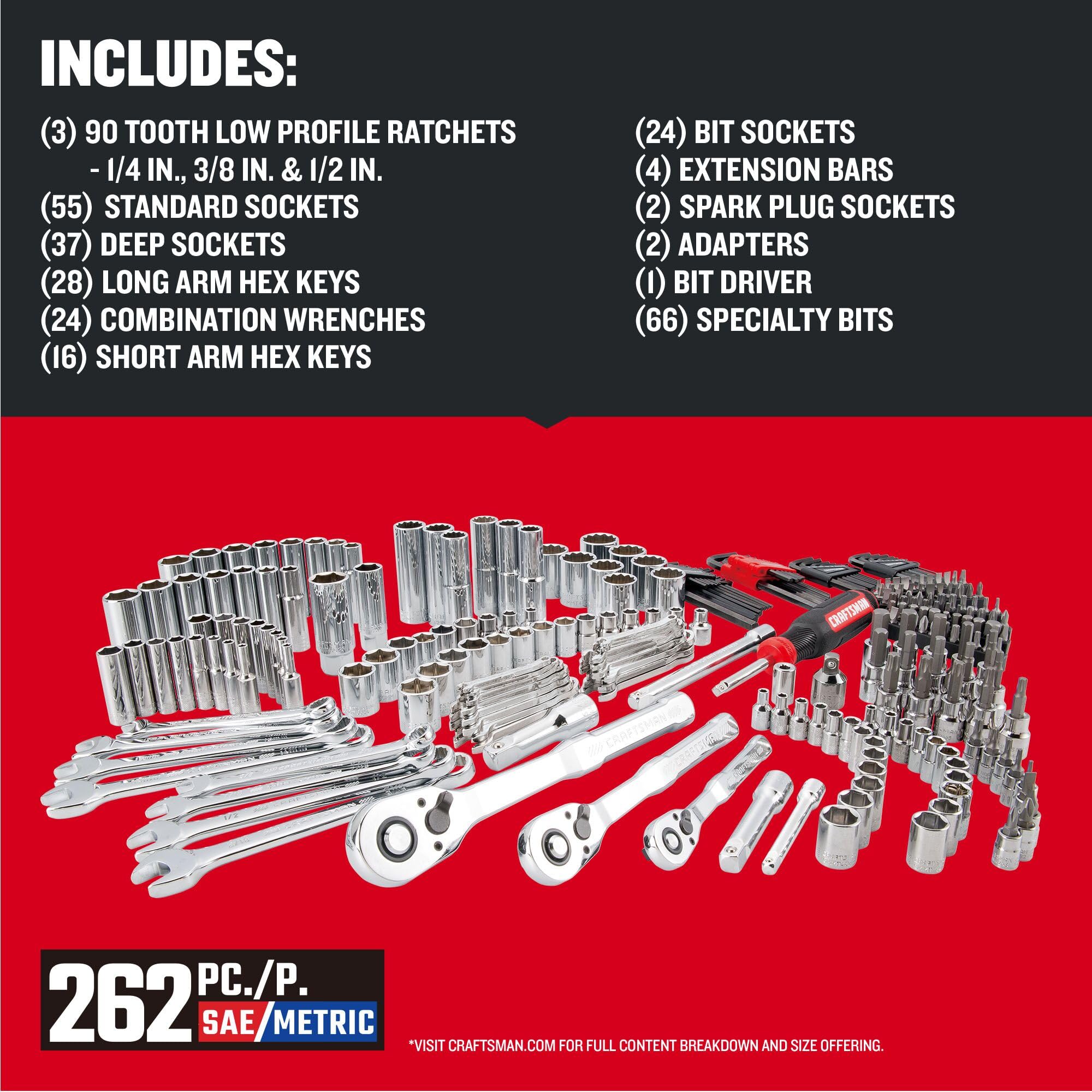craftsman-cmmt45309-262-piece-mechanic-tool-set-with-3-drawer-versastack-box-sae image 2
