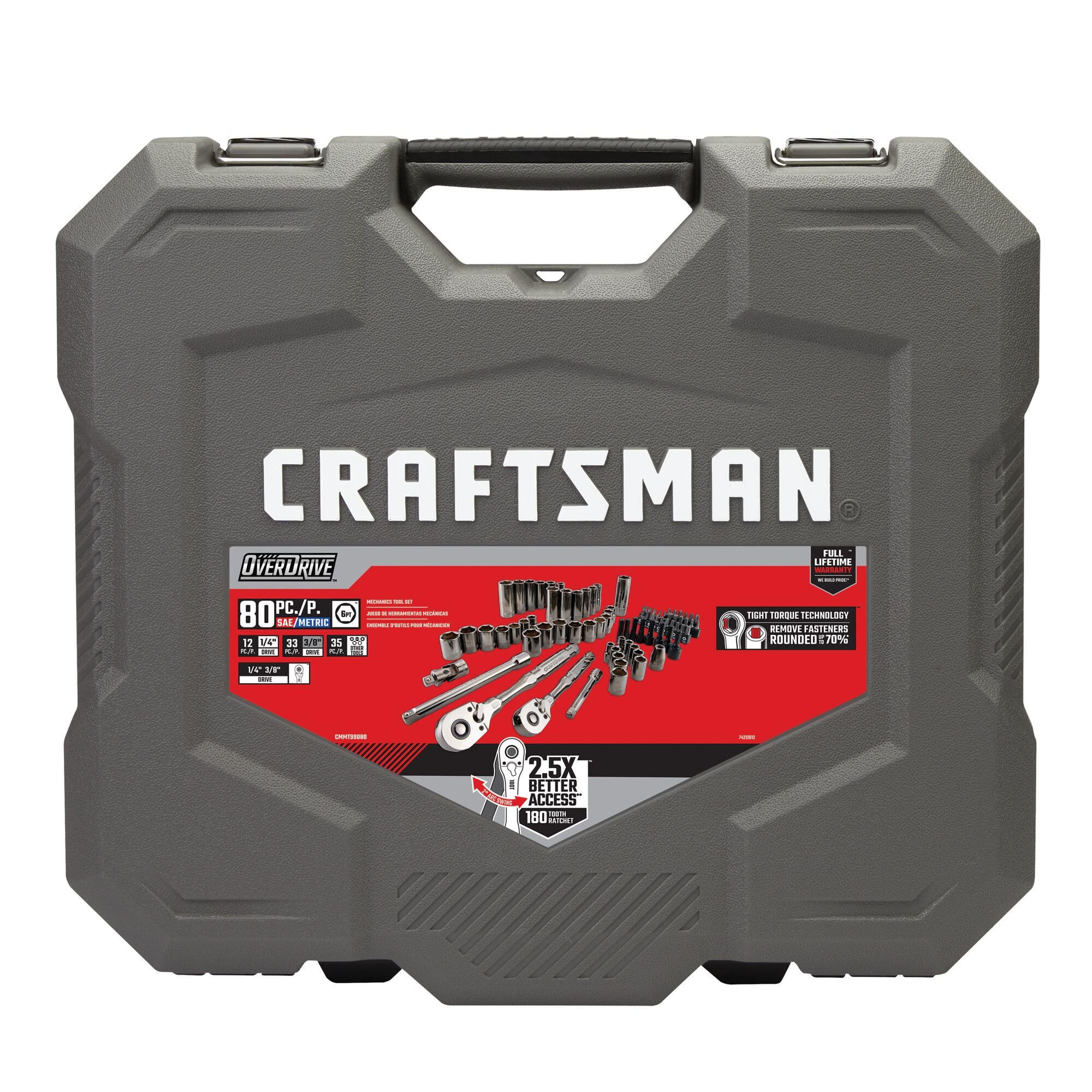 craftsman-overdrive-80-piece-gunmetal-chrome-mechanics-tool-set-with-hard-case-c image 7