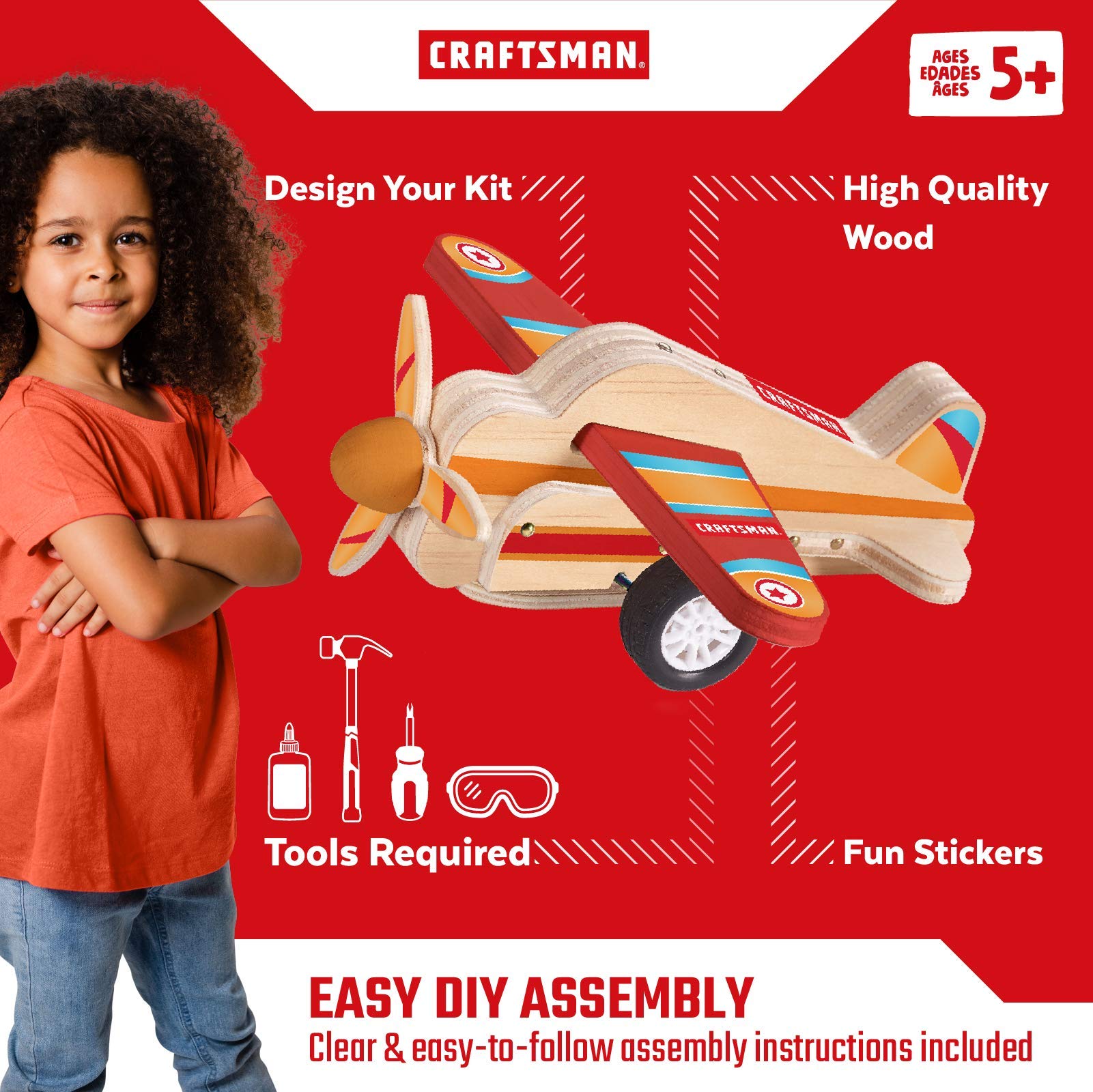 craftsman-pull-back-airplane-kit-diy-wood-building-toy-for-kids-friction-powered image 6