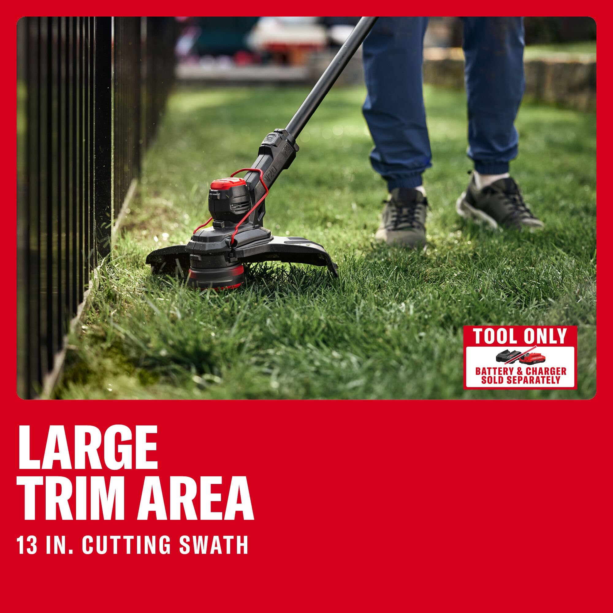 craftsman-v20-2-in-1-string-trimmer-and-lawn-edger-13-inch-tool-only-cmcst901b-4 image 4
