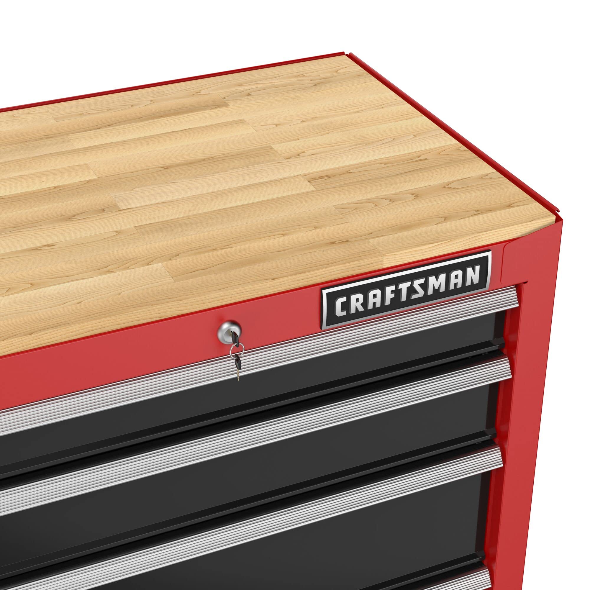 craftsman-cmst22602rb-5-drawer-metal-garage-storage-cabinet-with-butcher-block-t image 7