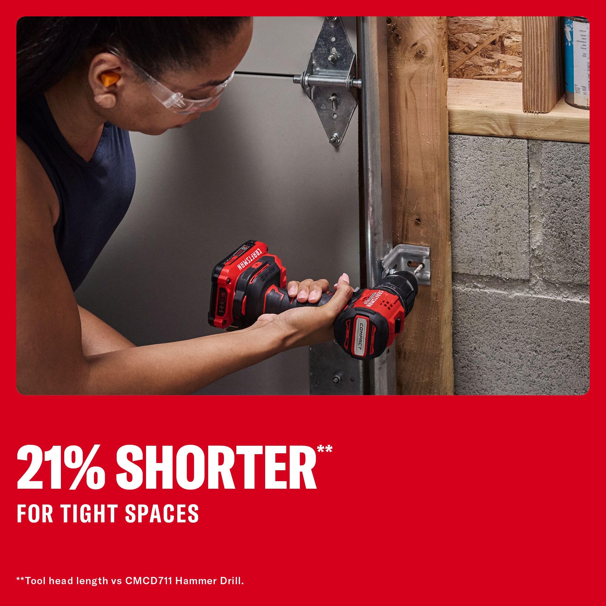 craftsman-v20-1-2-in-brushless-compact-hammer-drill-cordless-battery-not-include image 2