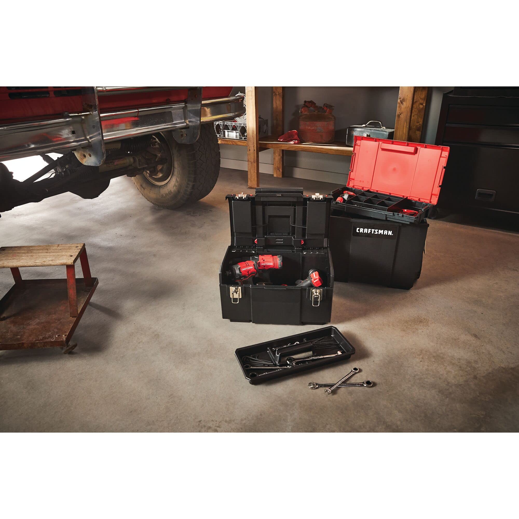 craftsman-19-in-3-in-1-rolling-tool-box-with-wheels-cmst18614-lockable-red-plast image 3