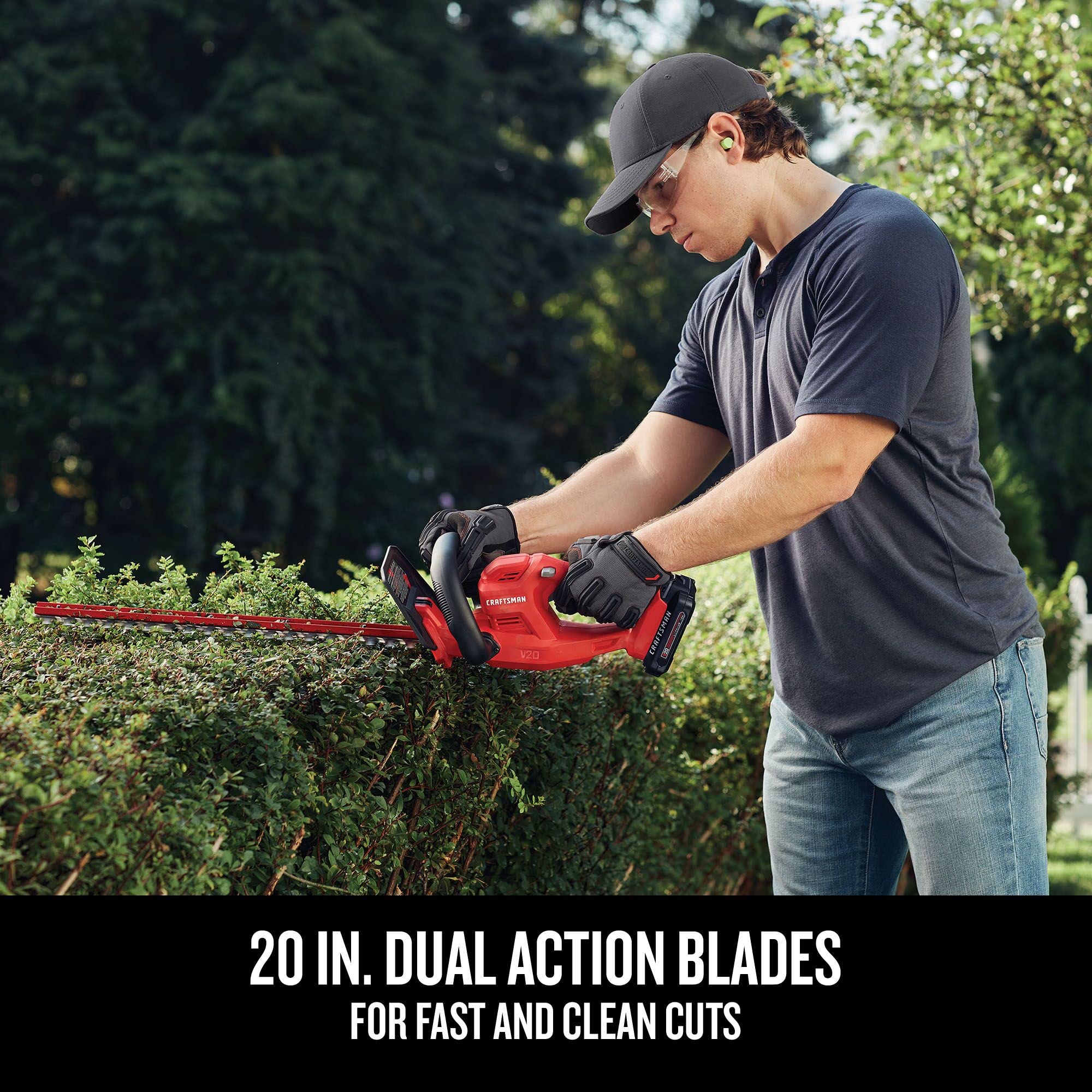 craftsman-v20-cordless-hedge-trimmer-20-inch-dual-action-blades-bare-tool-cmcht8 image 4