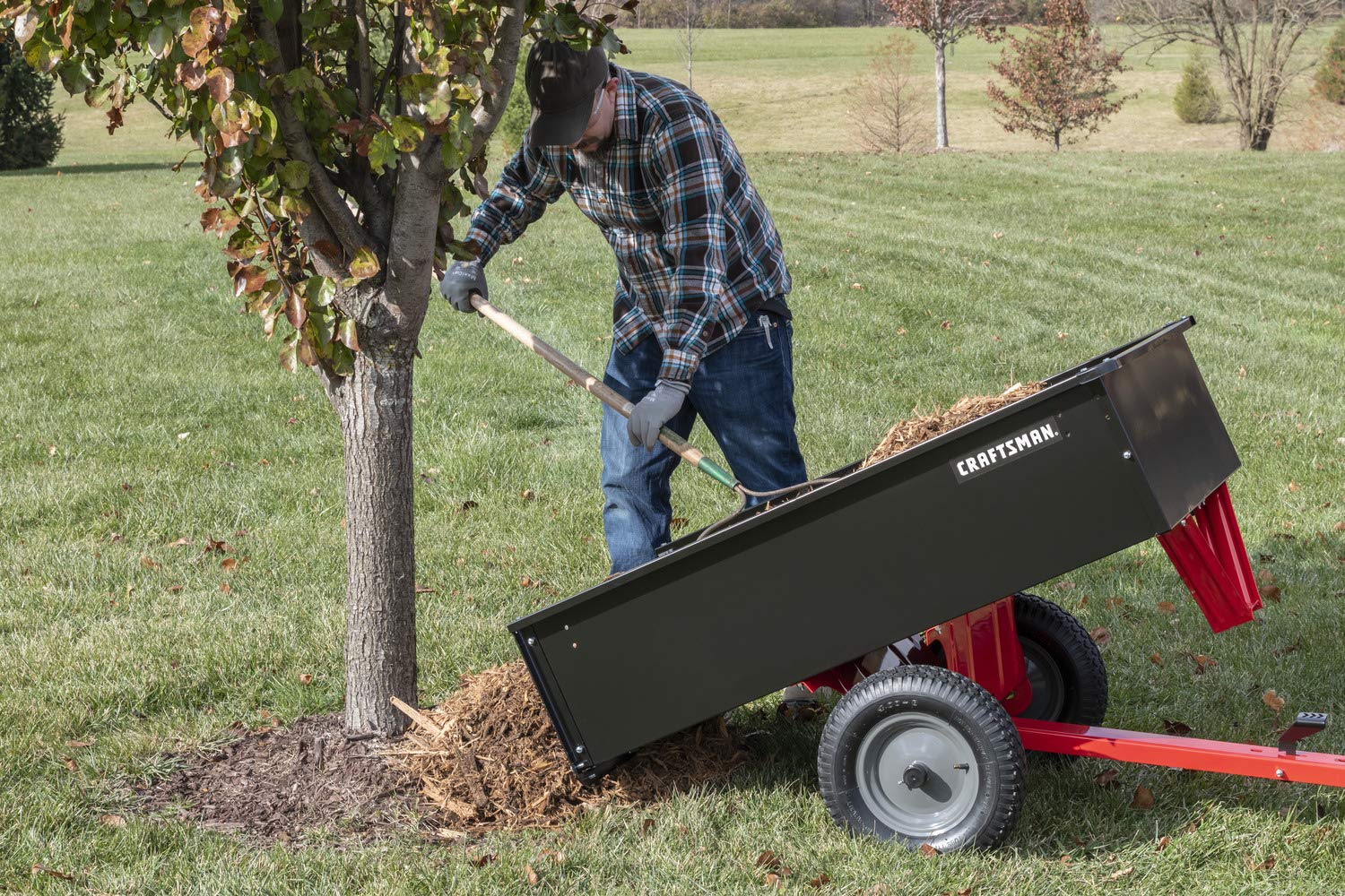 craftsman-750-lb-capacity-steel-tow-behind-dump-cart-cmxgzbf7124355-12-cu-ft-rem image 4