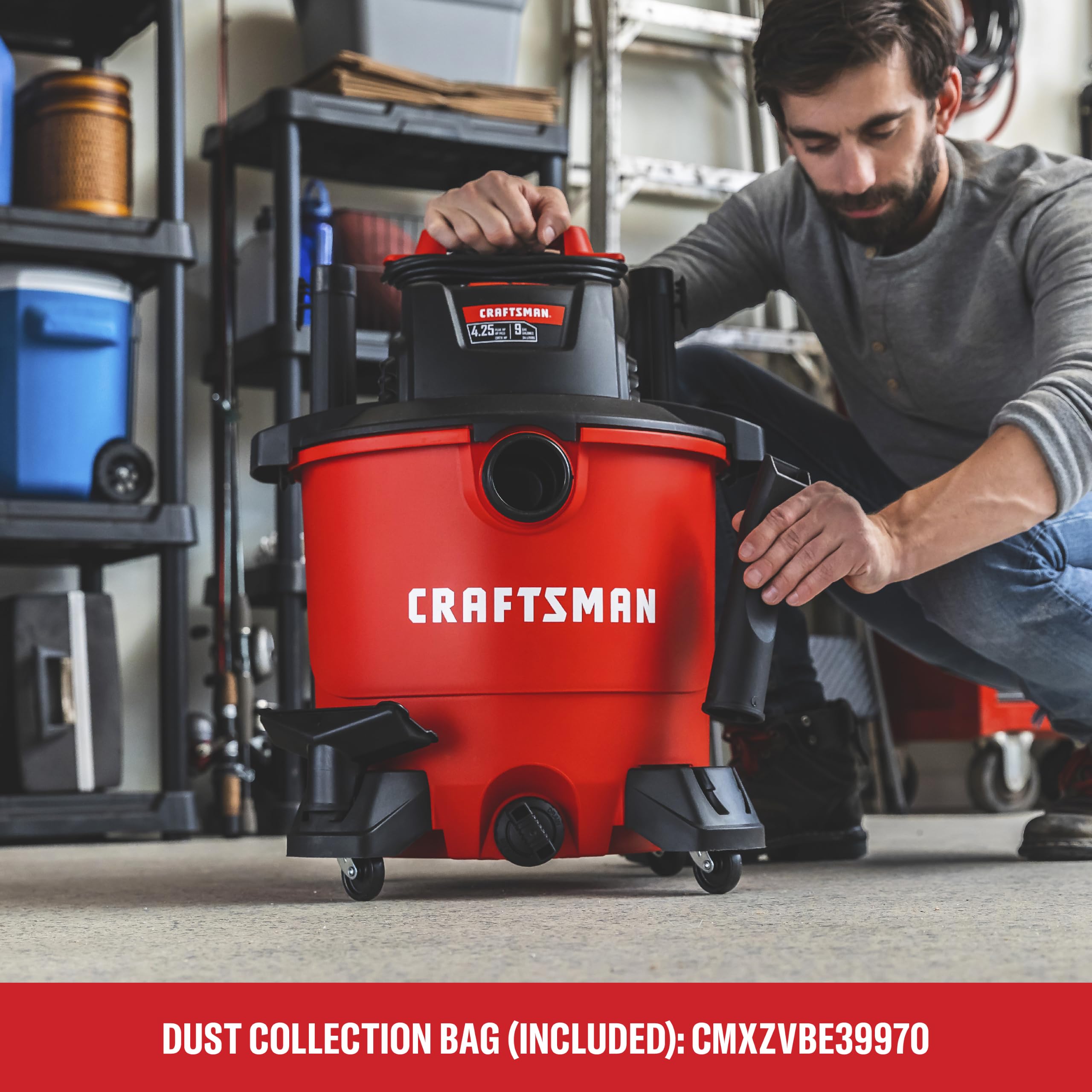 craftsman-9-gallon-4-25-peak-hp-wet-dry-shop-vacuum-cmxevbe17590-with-blower-por image 6