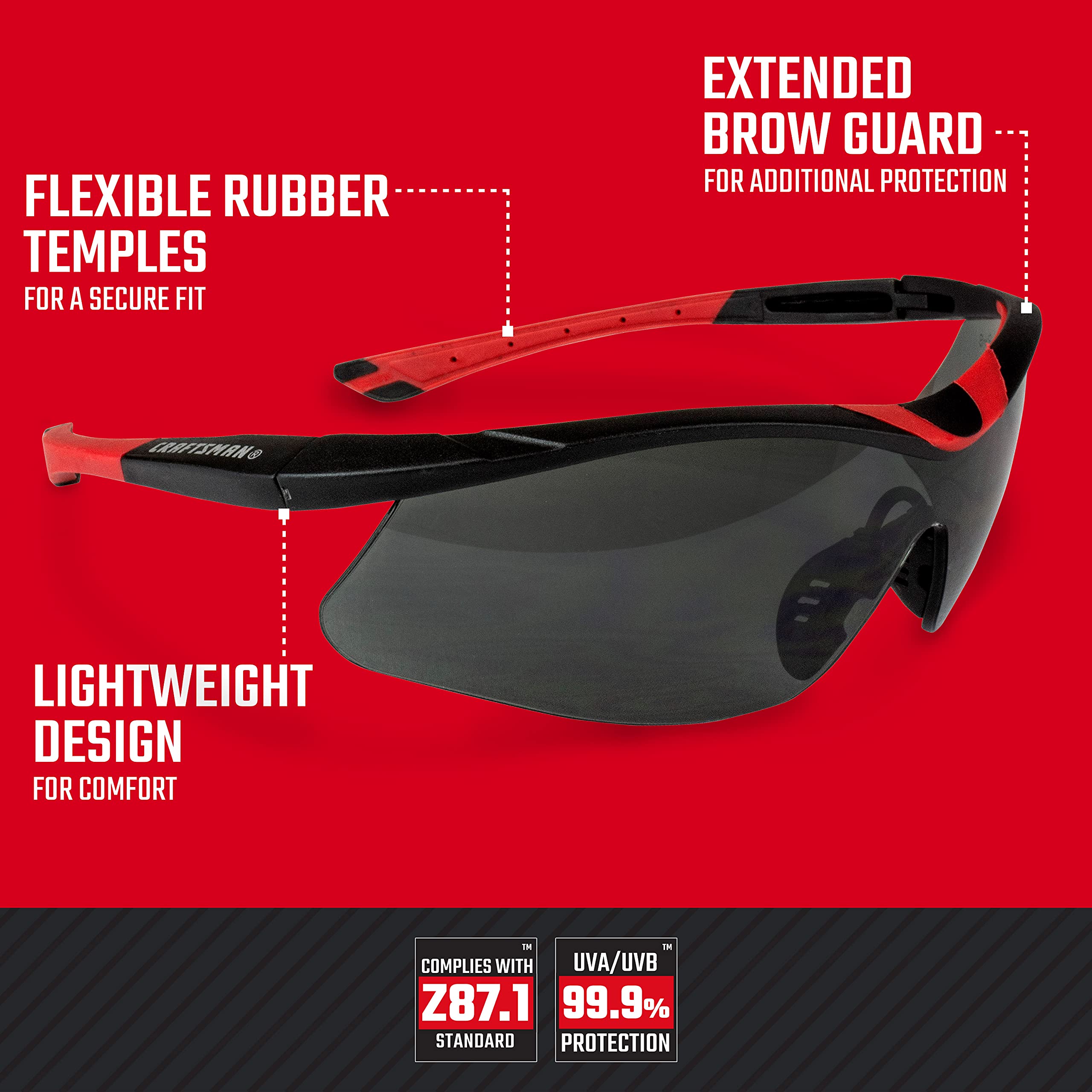 craftsman-500-heavy-duty-safety-glass-smoke-ansi-z87-1 image 2