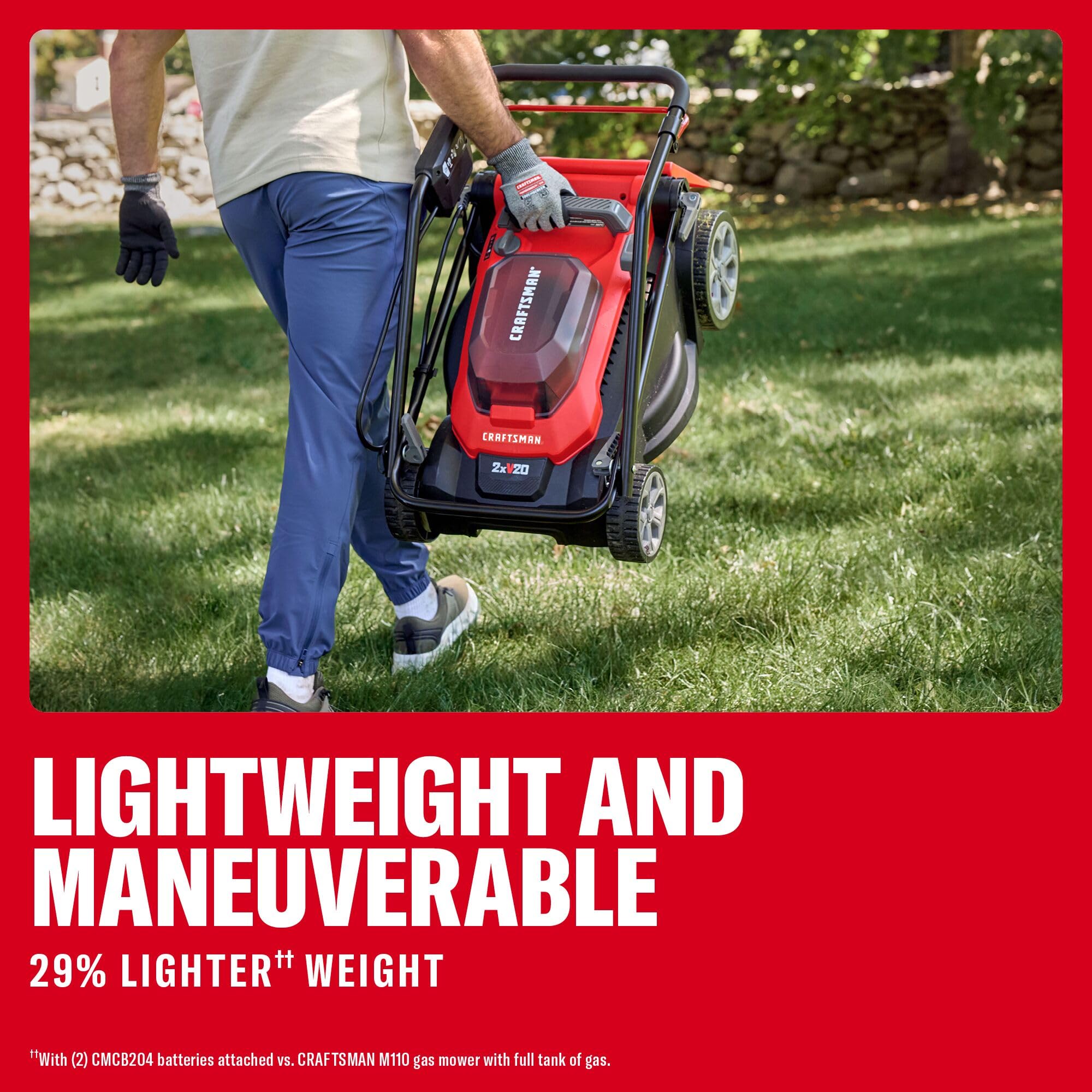 craftsman-cmcmwp120m2-15-inch-cordless-push-mower-with-2-v20-batteries-and-charg image 5