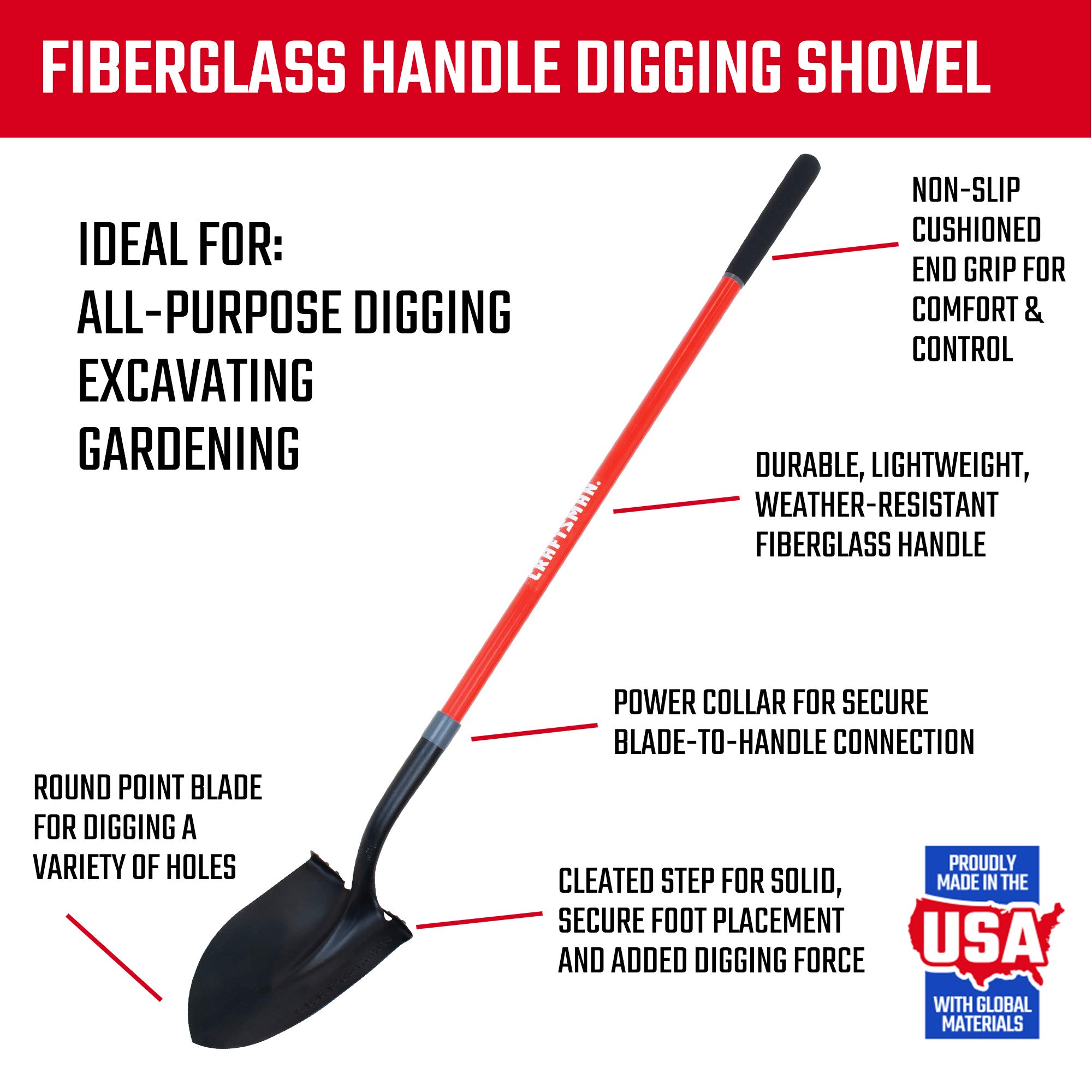 craftsman-2-piece-garden-tool-set-with-digging-shovel-and-bow-rake-fiberglass-ha image 3