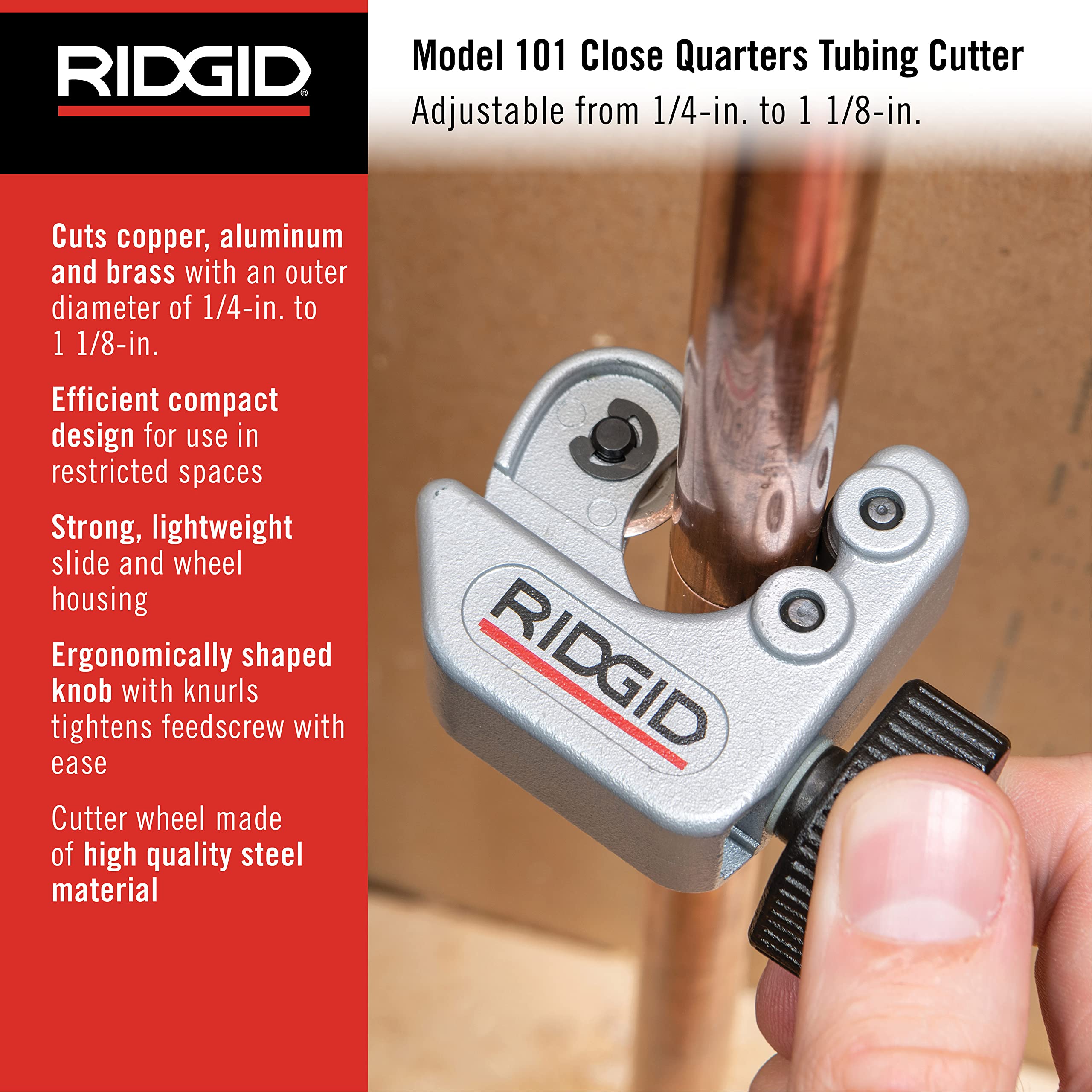ridgid-101-close-quarters-tubing-cutter-1-4-inch-to-1-1-8-inch-with-spare-wheel- image 2