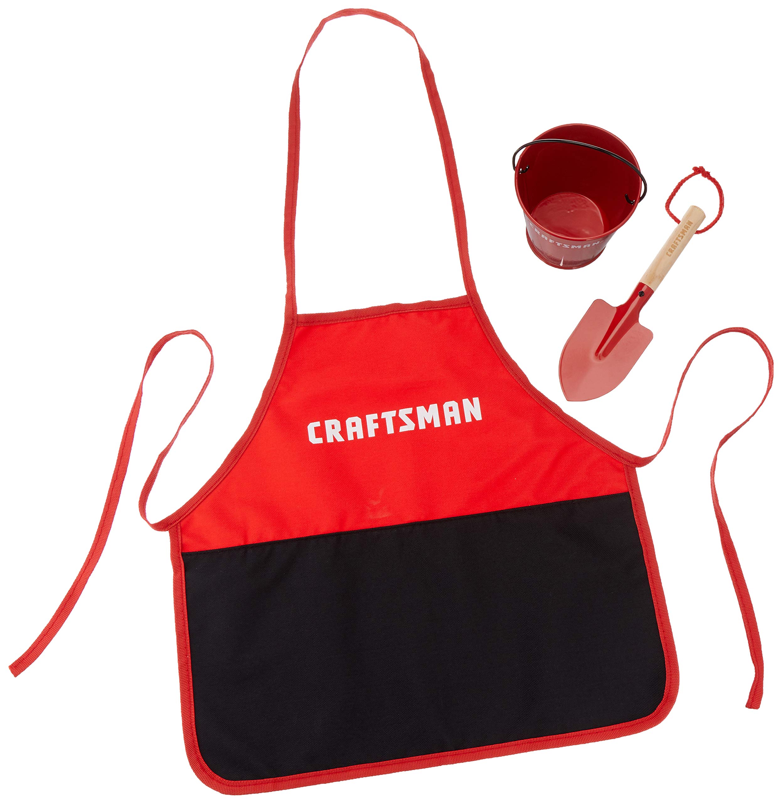craftsman-kids-garden-hand-tool-set-3-piece-with-pail-trowel-and-apron image 1