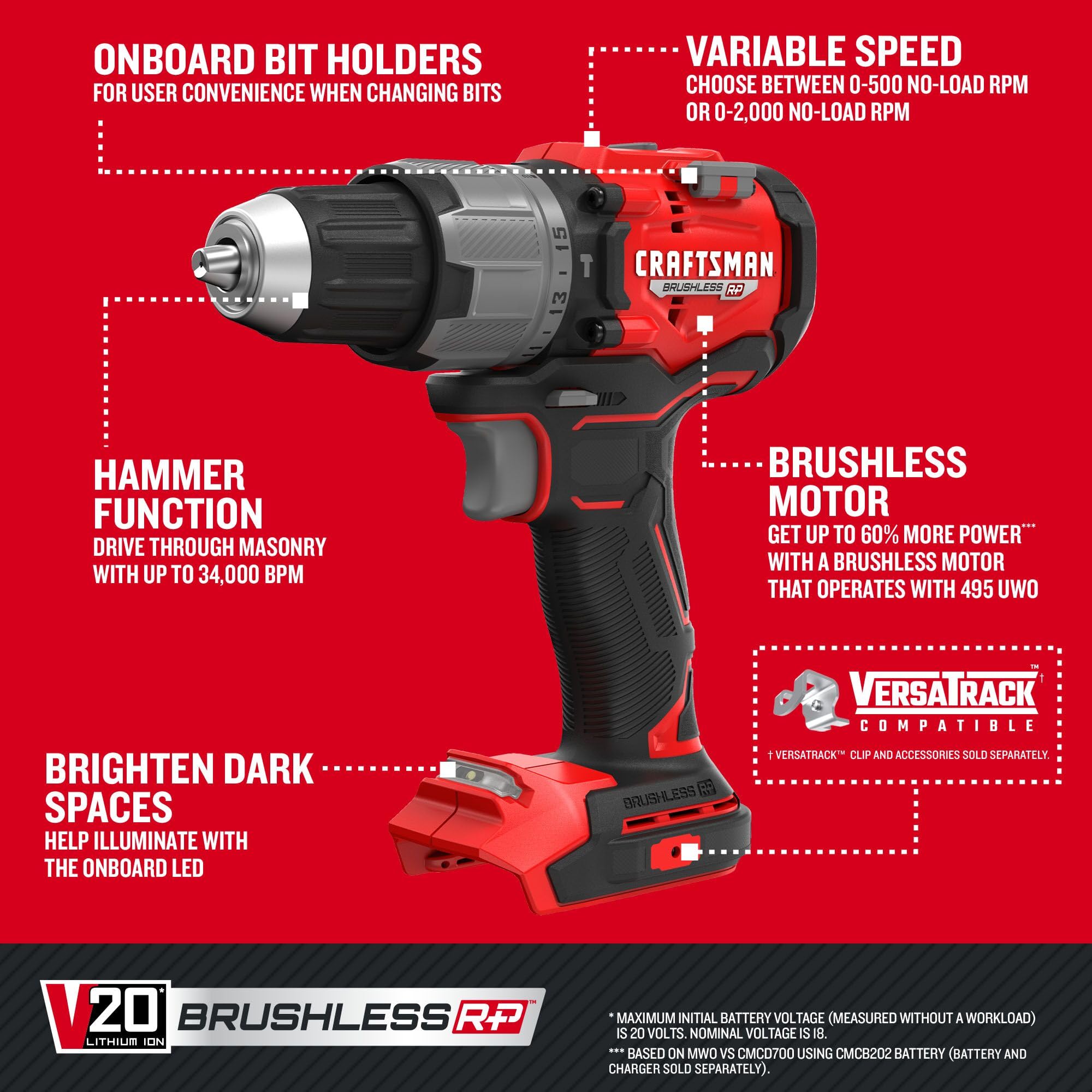 craftsman-v20-1-2-inch-cordless-hammer-drill-bare-tool-only-cmcd726b image 8
