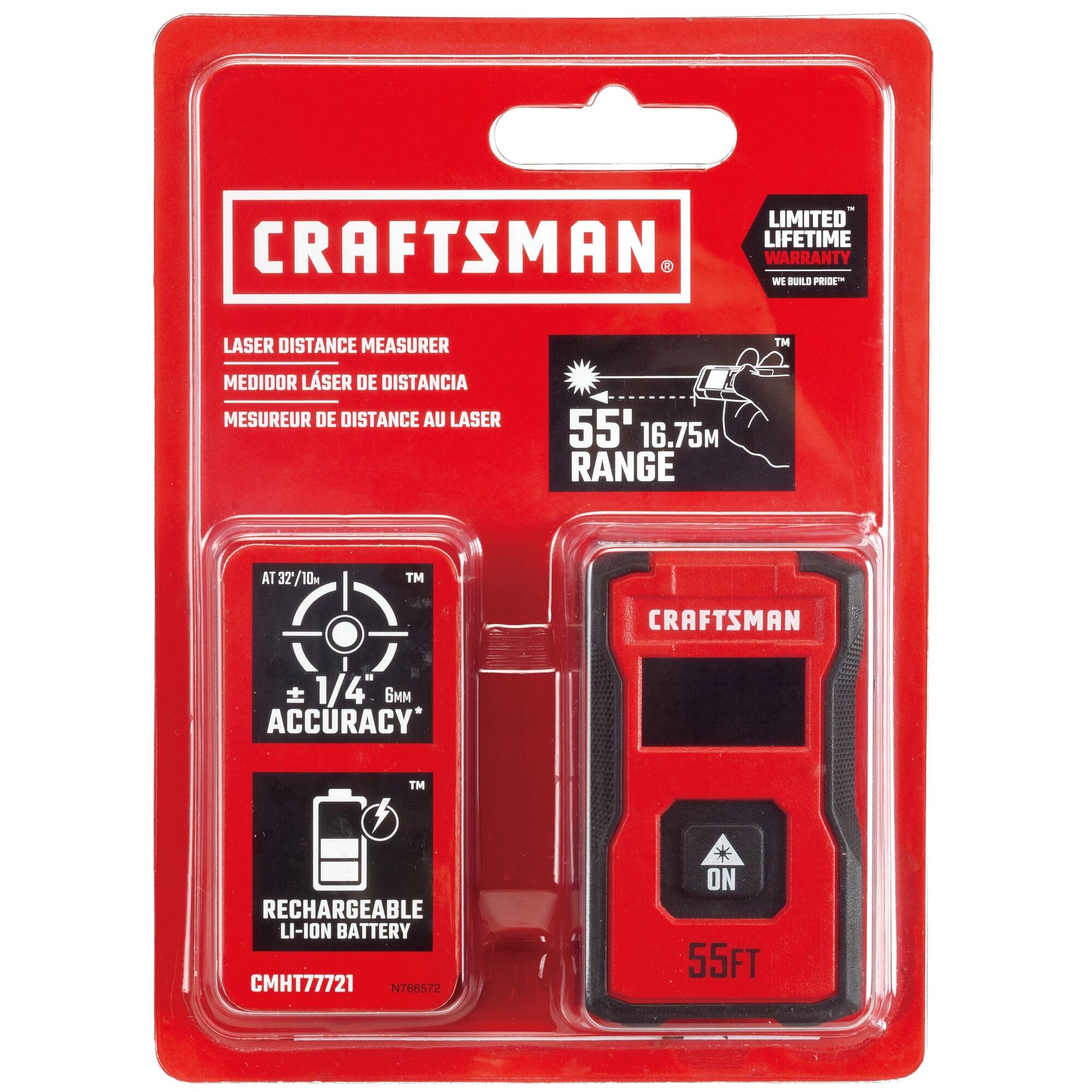 craftsman-55-ft-pocket-laser-distance-measurer-cmht77721-with-rechargeable-batte image 6