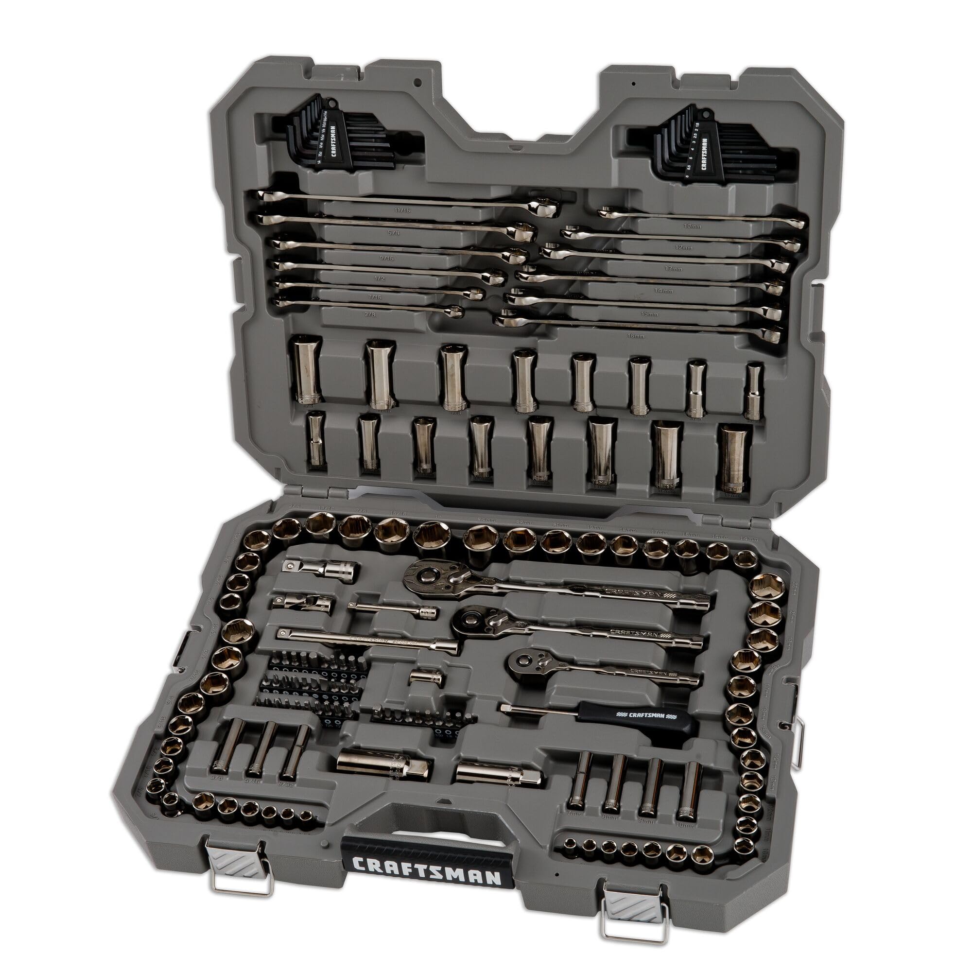 craftsman-overdrive-154-piece-gunmetal-chrome-mechanics-tool-set-standard-sae-me image 1
