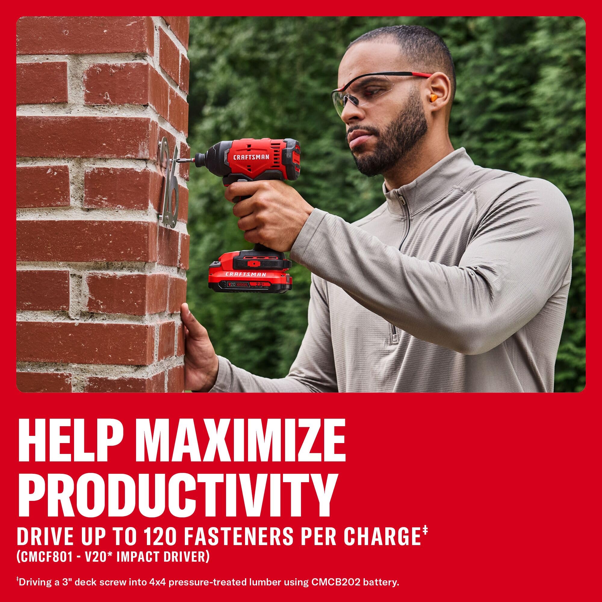 craftsman-v20-cordless-drill-driver-and-impact-driver-combo-kit-cmck201d2-2-x-2a image 5