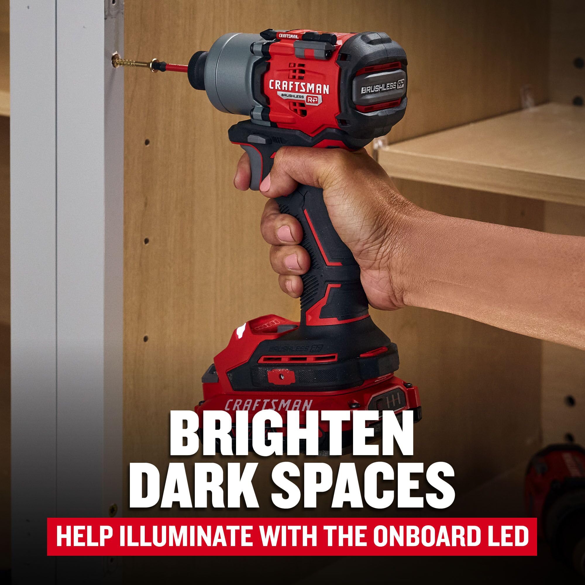 craftsman-v20-cordless-brushless-impact-driver-kit-cmcf830d2-with-2-batteries-ch image 5