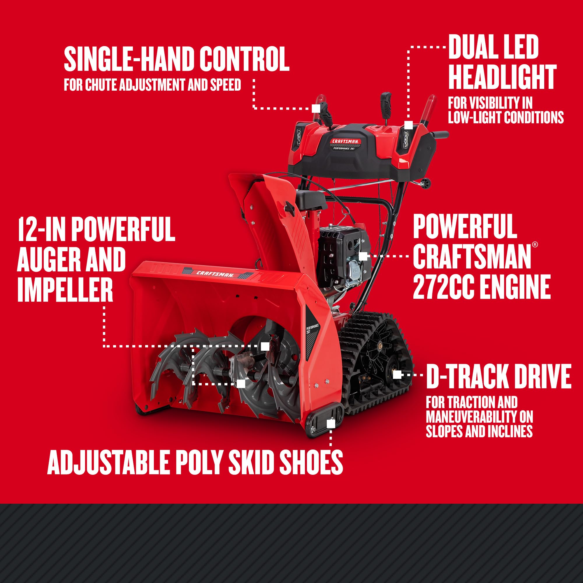 craftsman-performance-26-two-stage-self-propelled-snow-thrower-with-push-button- image 3