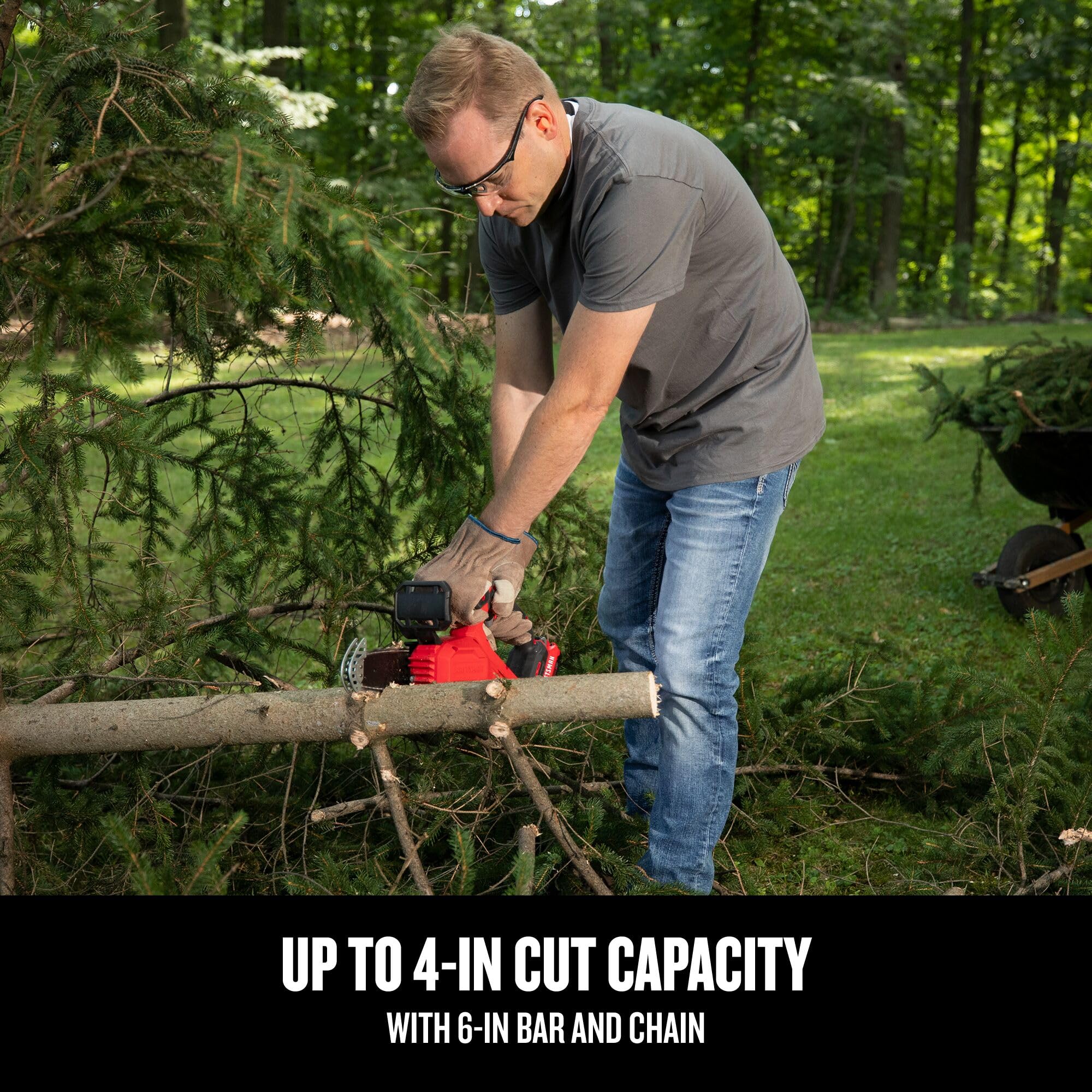 craftsman-v20-cmccs320d1-6-mini-cordless-chainsaw-kit-with-2ah-battery-charger image 3