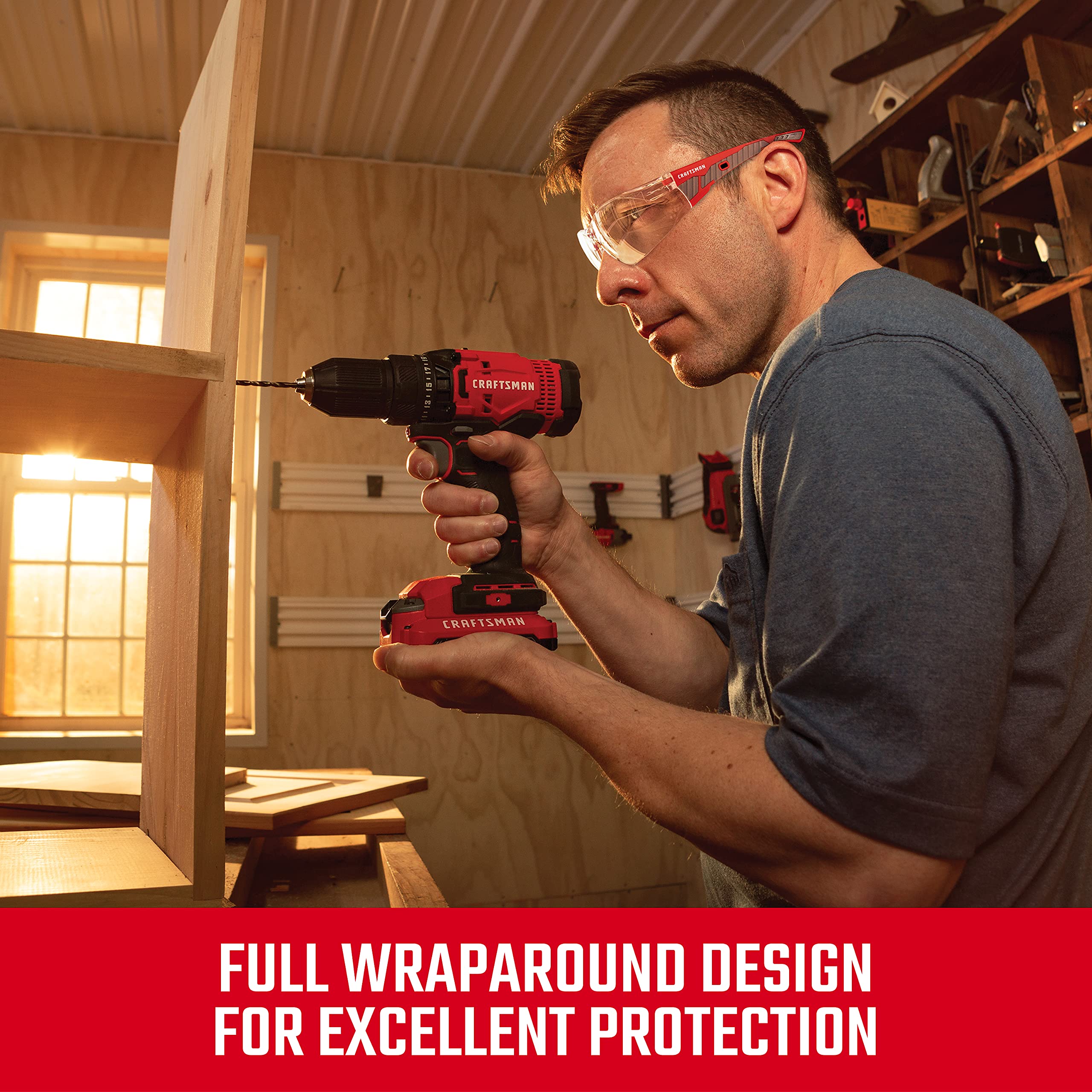 craftsman-200-safety-glasses-comfort-fit-clear-lens-red-frame image 5