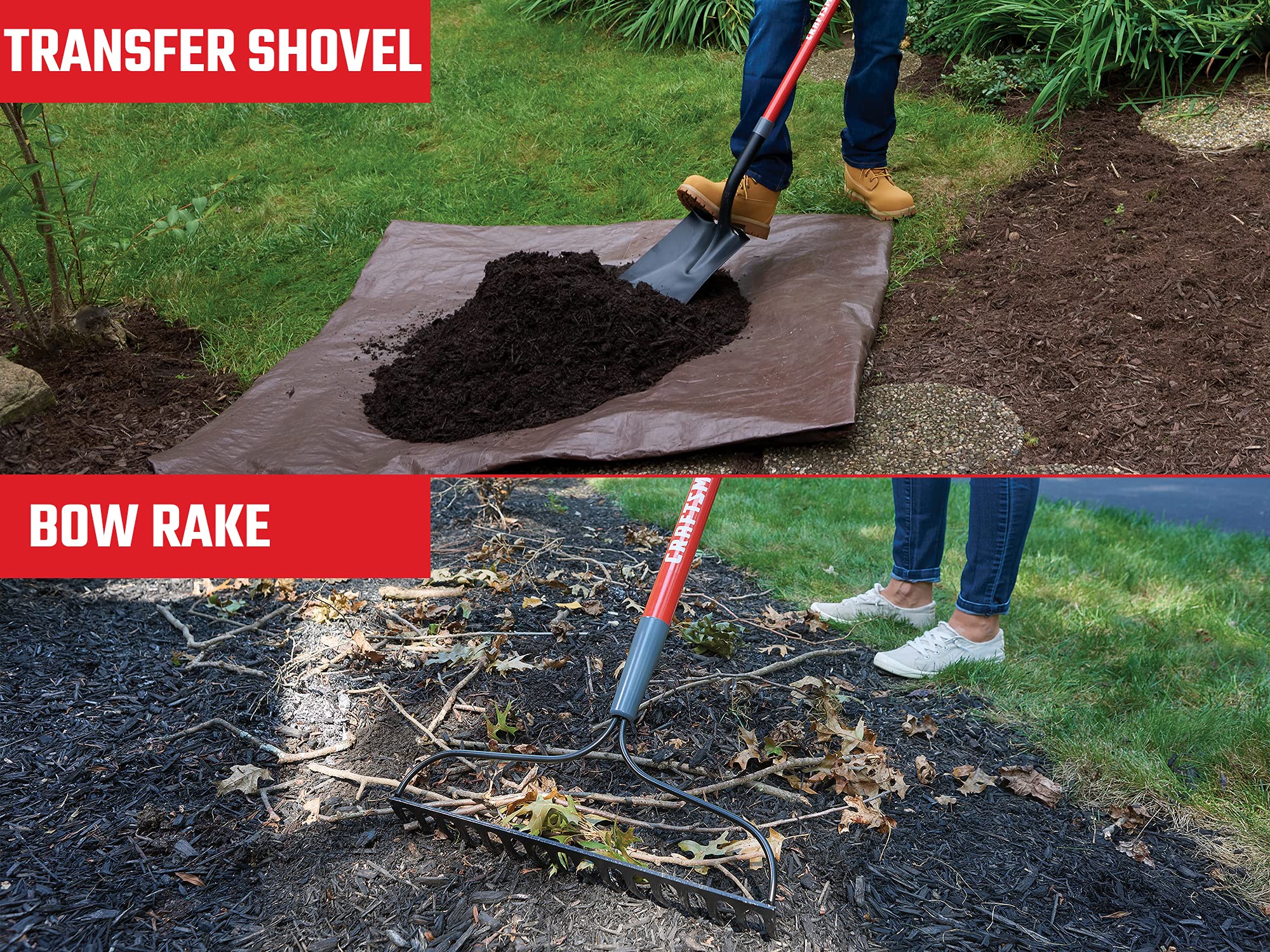 craftsman-2-piece-garden-tool-set-with-transfer-shovel-and-bow-rake-fiberglass-h image 6