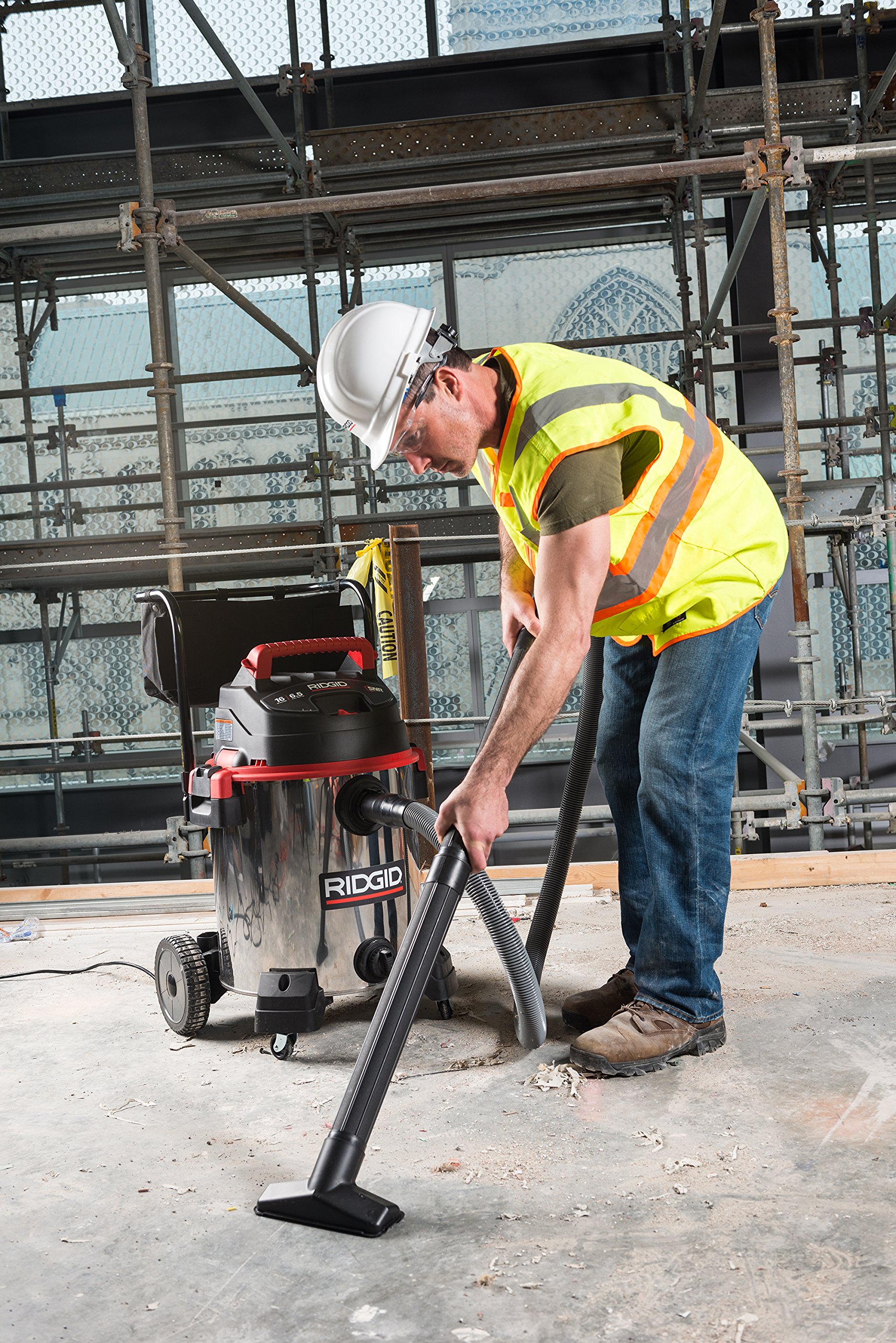 ridgid-50353-16-gallon-stainless-steel-wet-dry-shop-vacuum-with-cart-6-5-peak-hp image 2