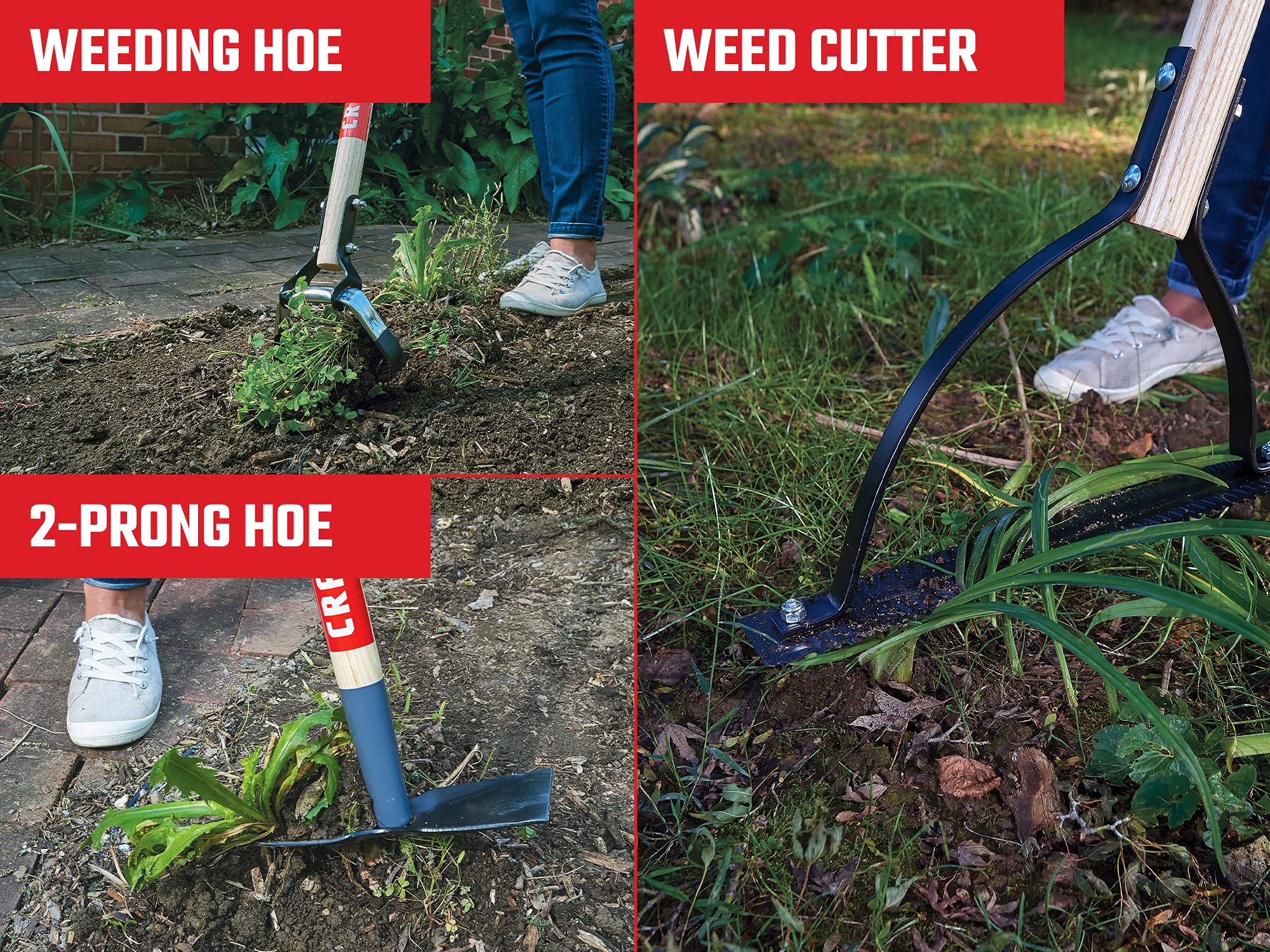 craftsman-3-piece-long-wood-handle-weeding-tool-set-with-weeding-hoe-2-prong-hoe image 6