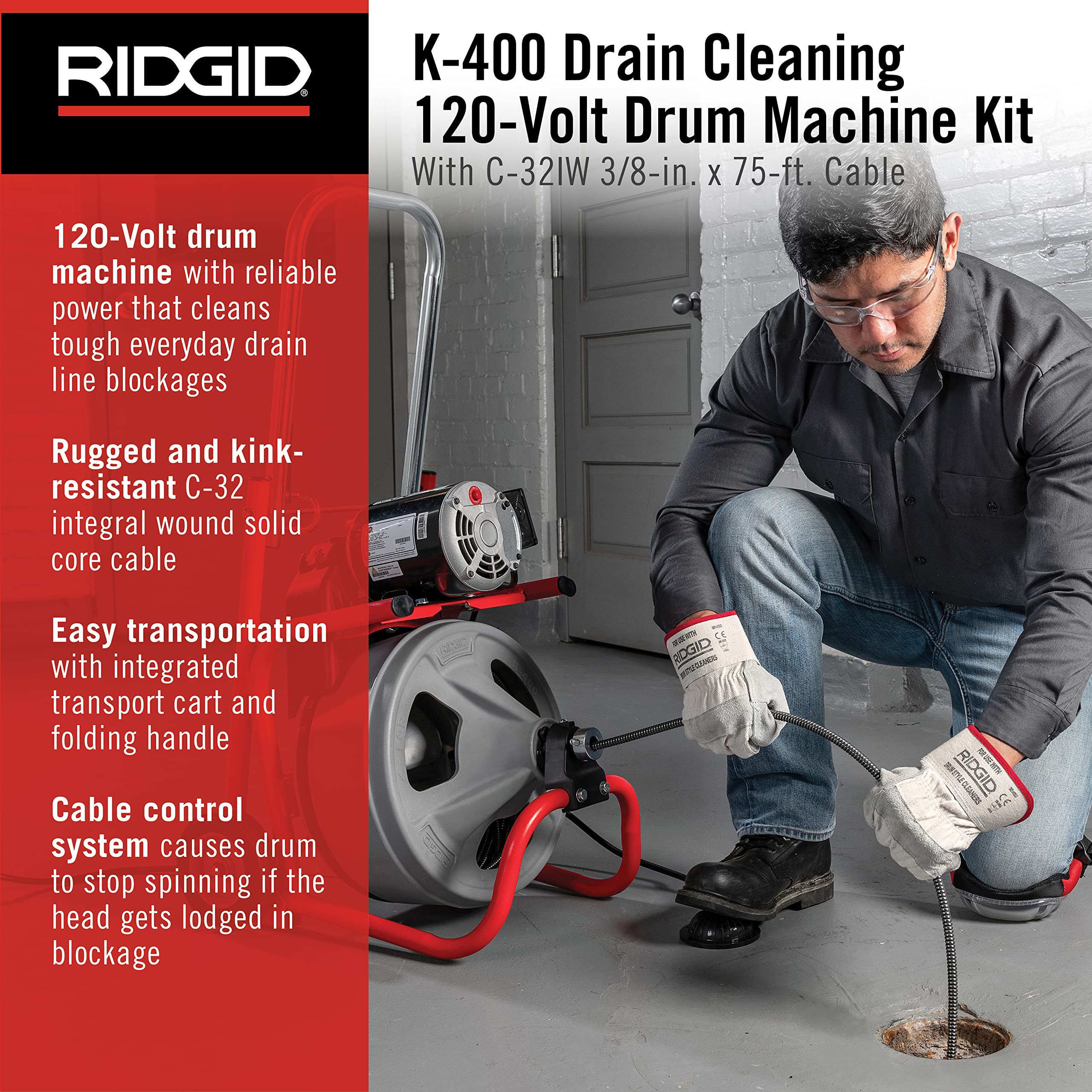 ridgid-k-400-drain-cleaning-drum-machine-kit-model-52363-with-3-8-x-75-cable image 2