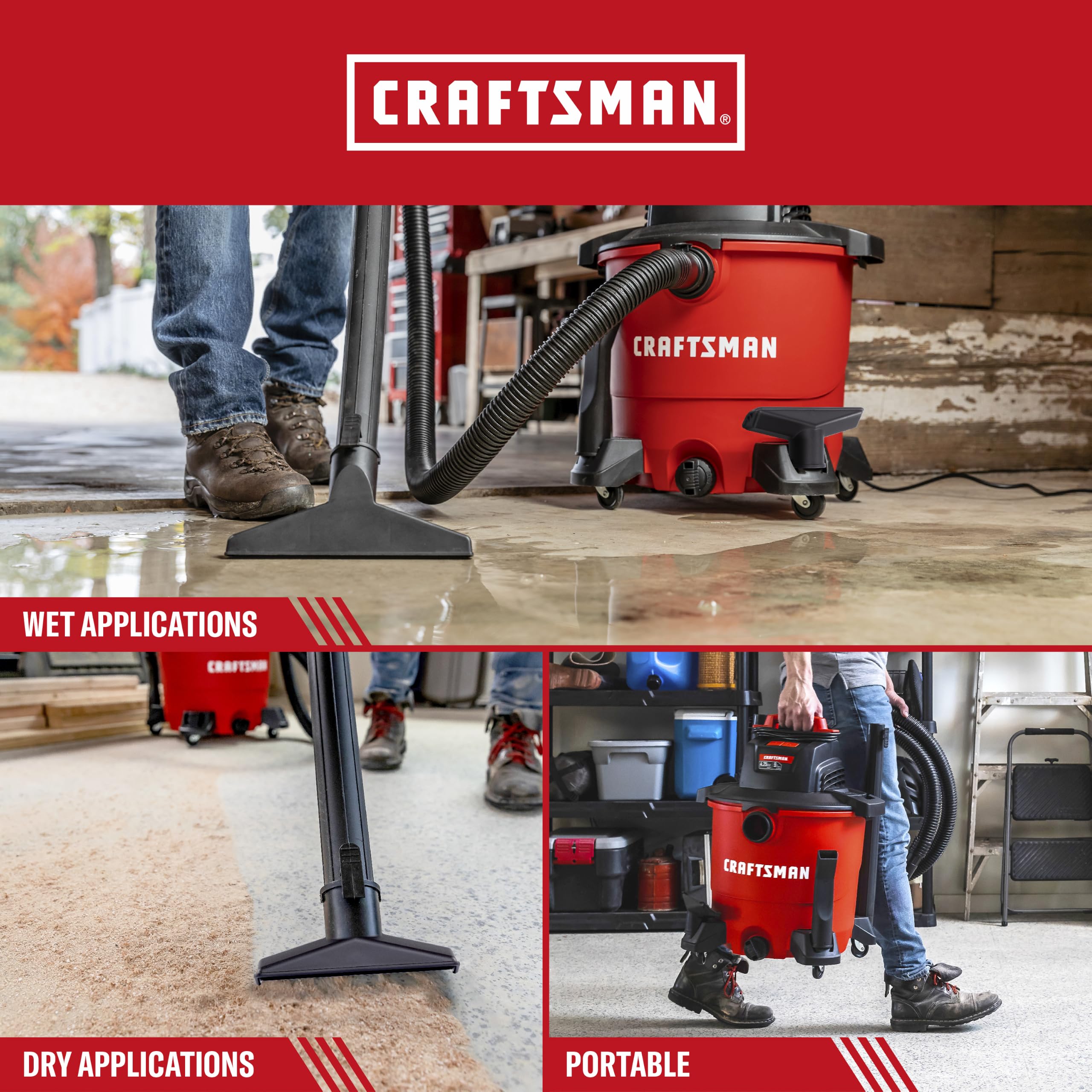 craftsman-9-gallon-4-25-peak-hp-wet-dry-shop-vacuum-cmxevbe17590-with-blower-por image 4
