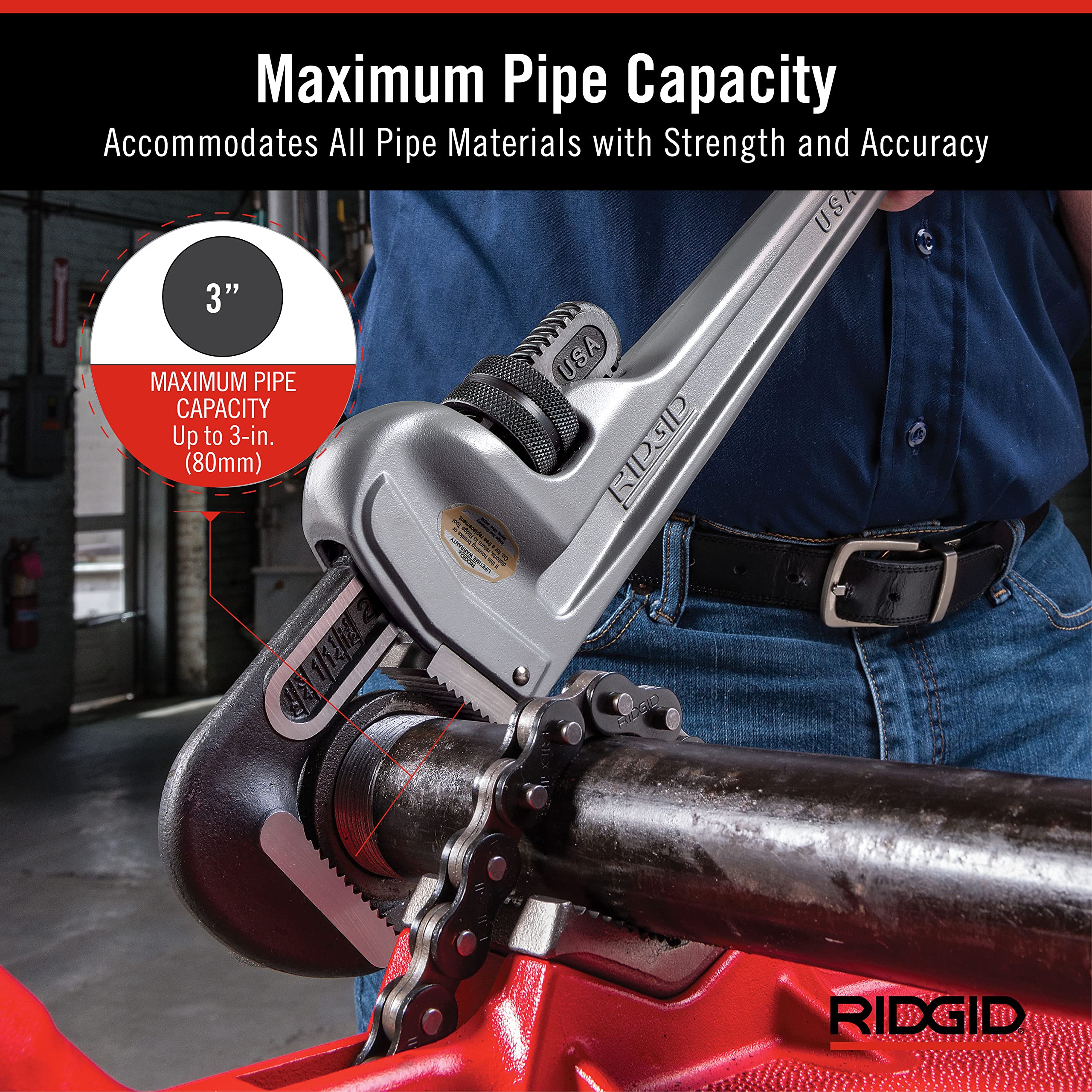 ridgid-model-824-24-inch-aluminum-straight-pipe-wrench-31105 image 3