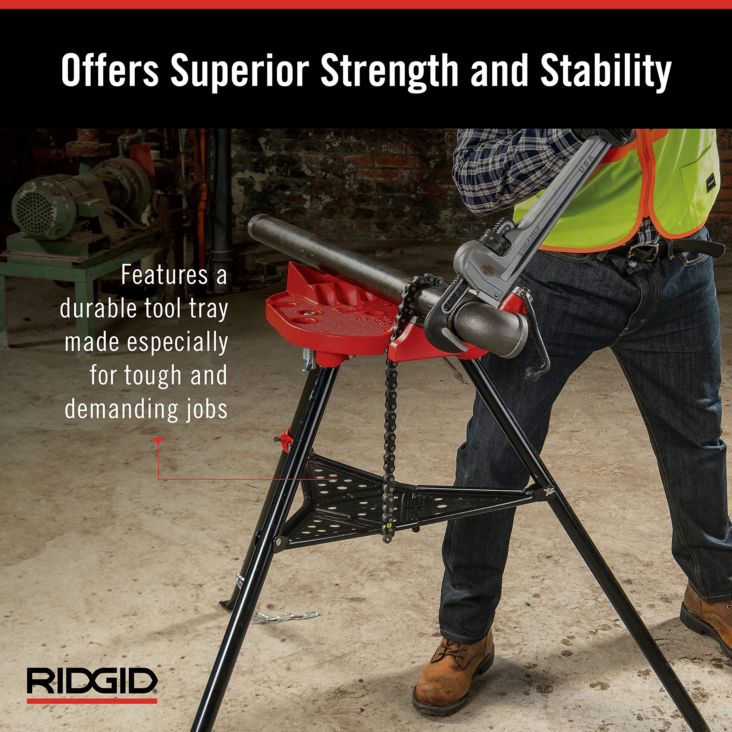 ridgid-36273-portable-tristand-chain-vise-with-folding-legs-and-tool-tray image 4