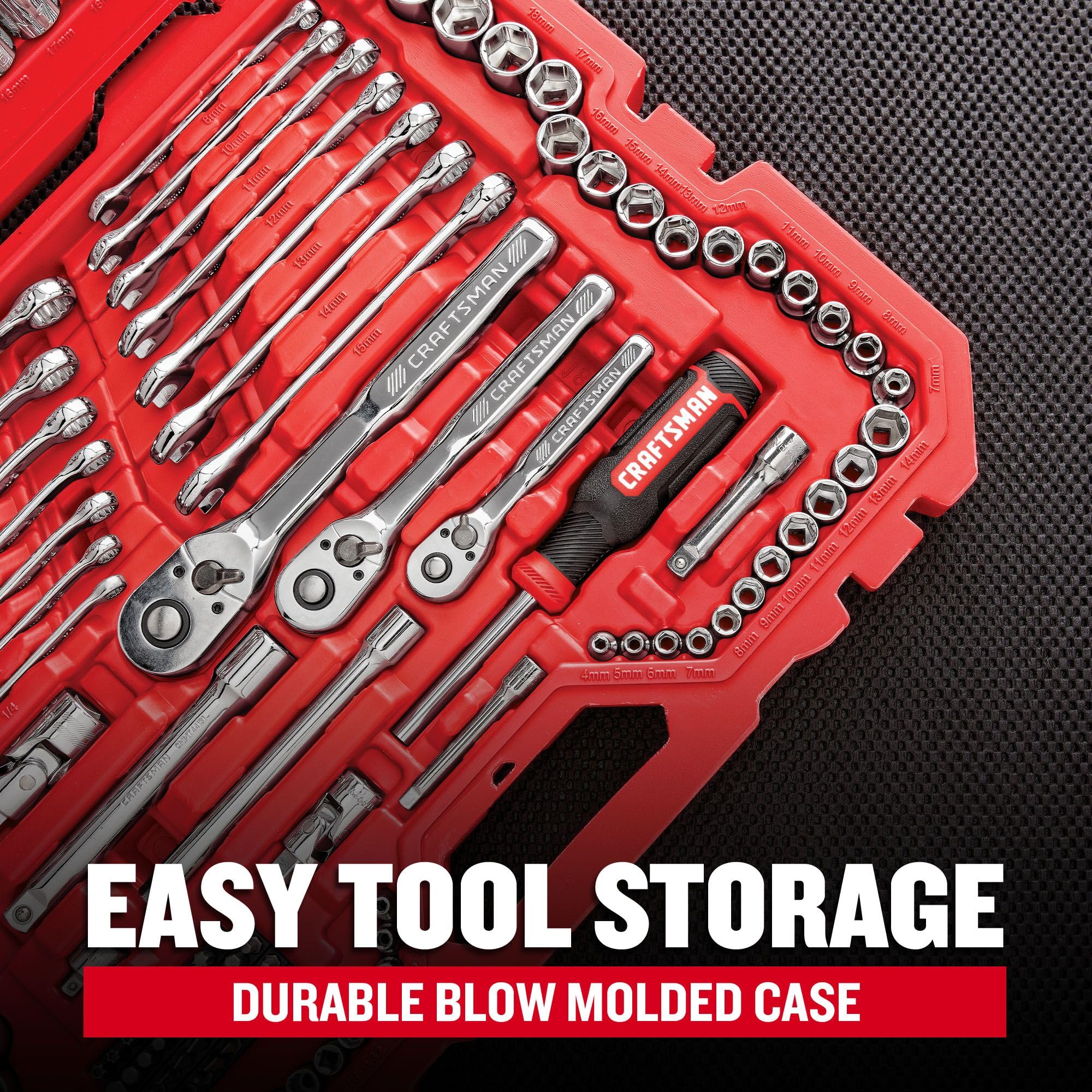 craftsman-189-piece-mechanics-tool-set-1-4-3-8-1-2-inch-drive-with-90-tooth-ratc image 6