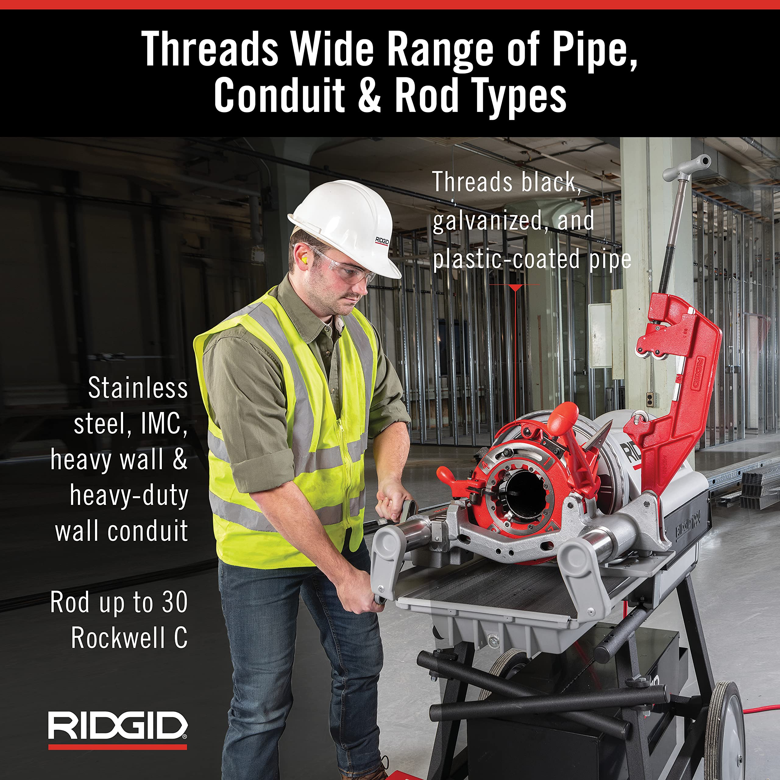 ridgid-26092-model-1224-npt-threading-machine-with-hammer-chuck-25-sale image 4