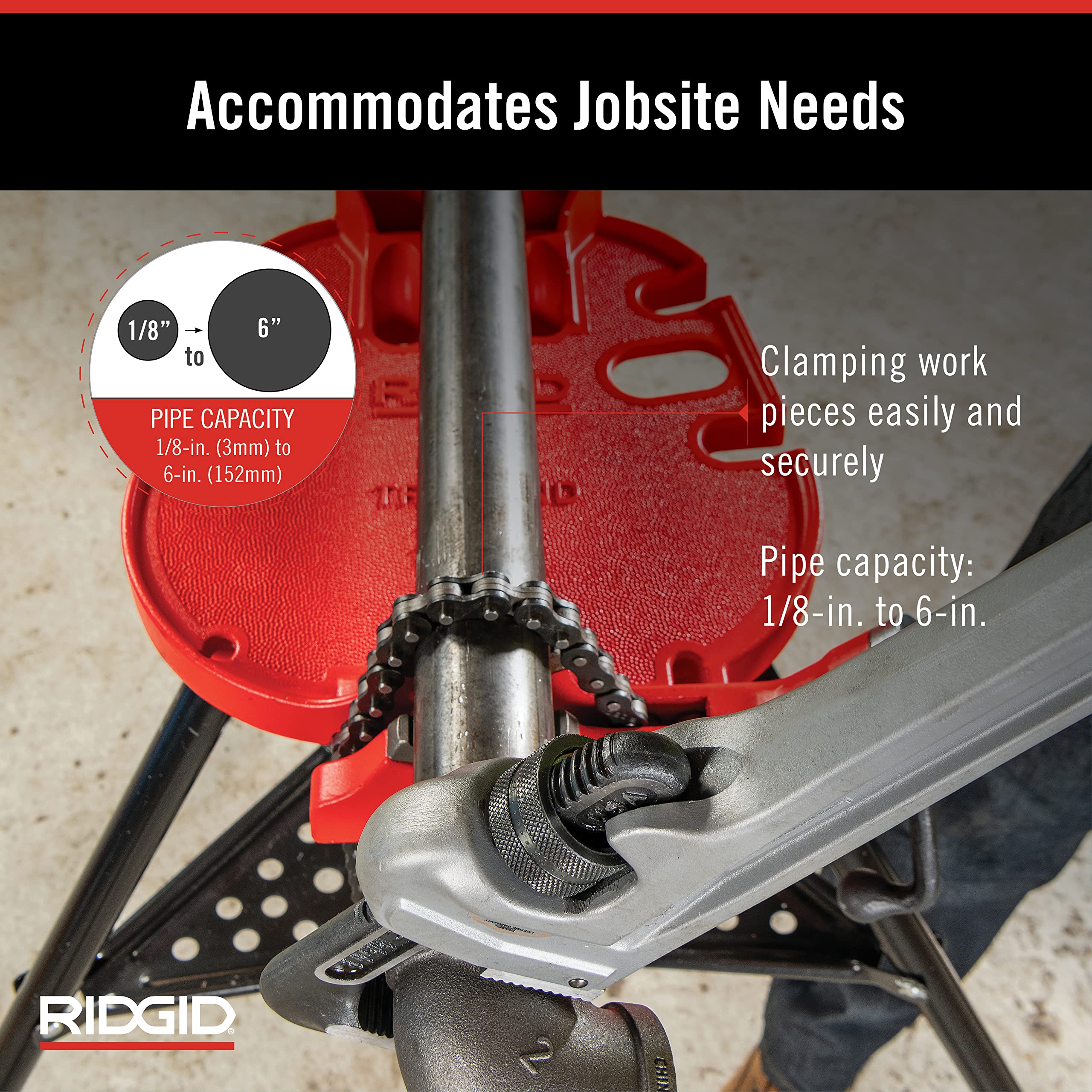 ridgid-36273-portable-tristand-chain-vise-with-folding-legs-and-tool-tray image 3